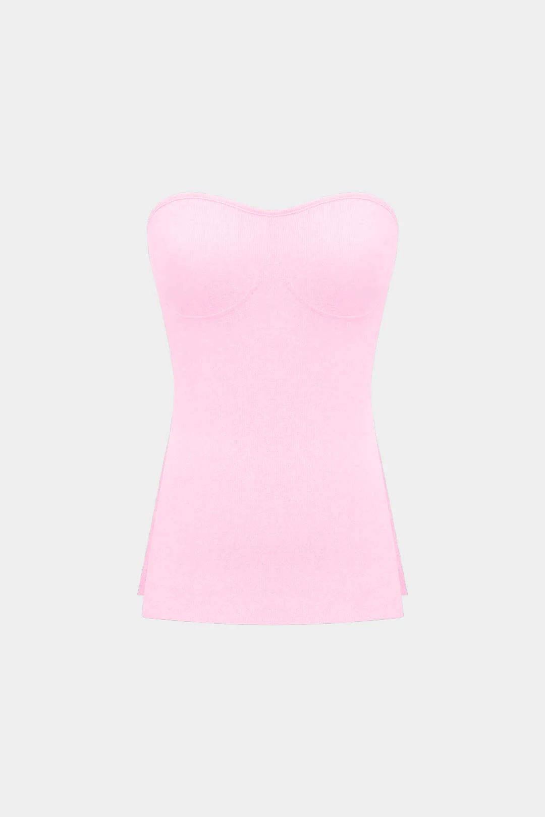 Simple Solid Knit Strapless Top and Shorts Set