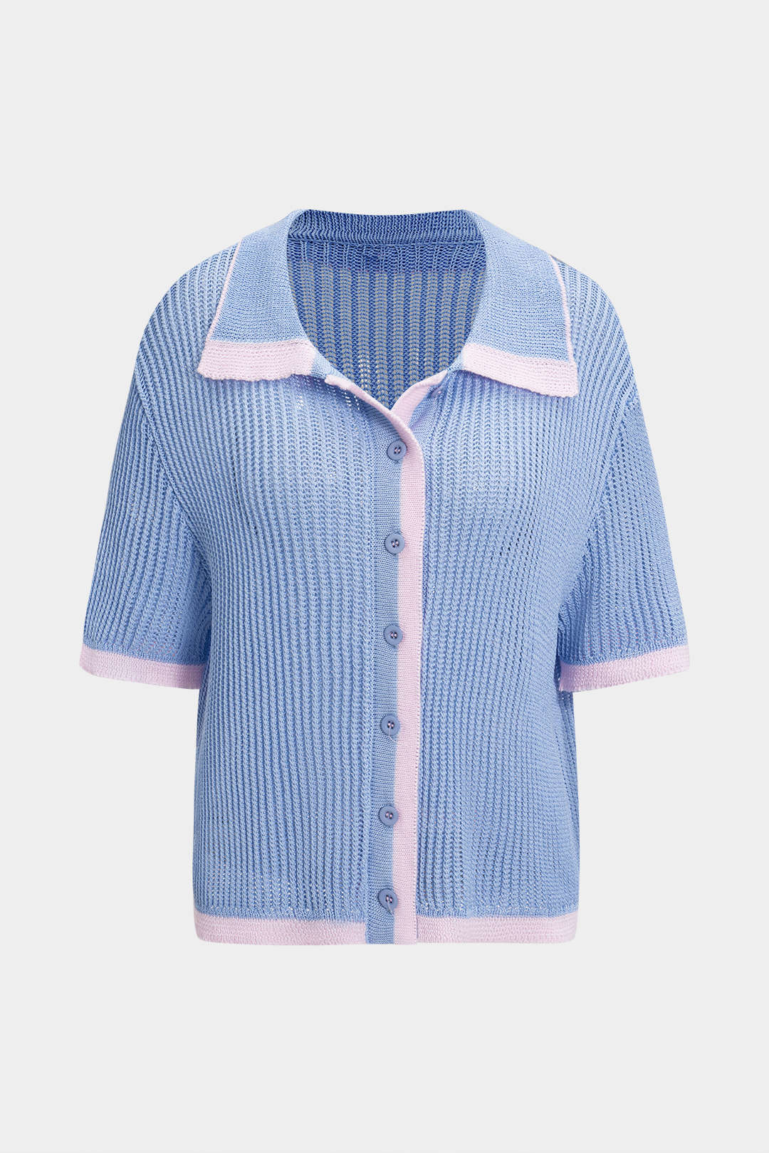 Knit Button Short-Sleeve Top