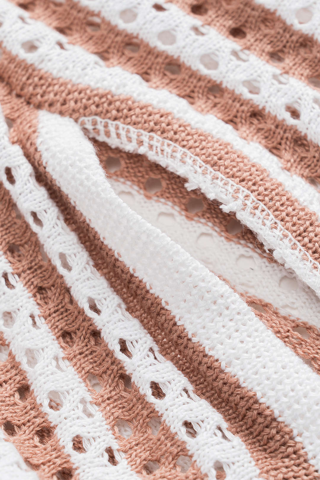 Knit Hollow-Out V-Neck Tie-Front Tank Top and Drawstring Slit Skirt Set