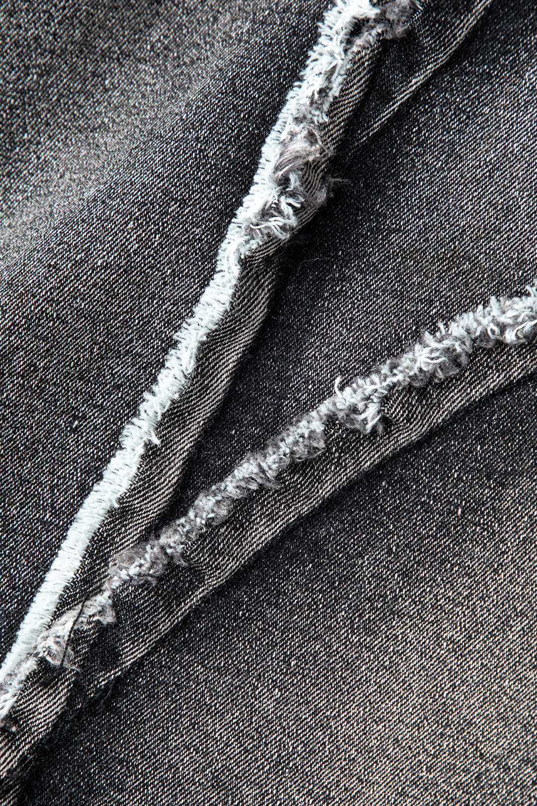 Asymmetrical Frayed Denim Mini Dress