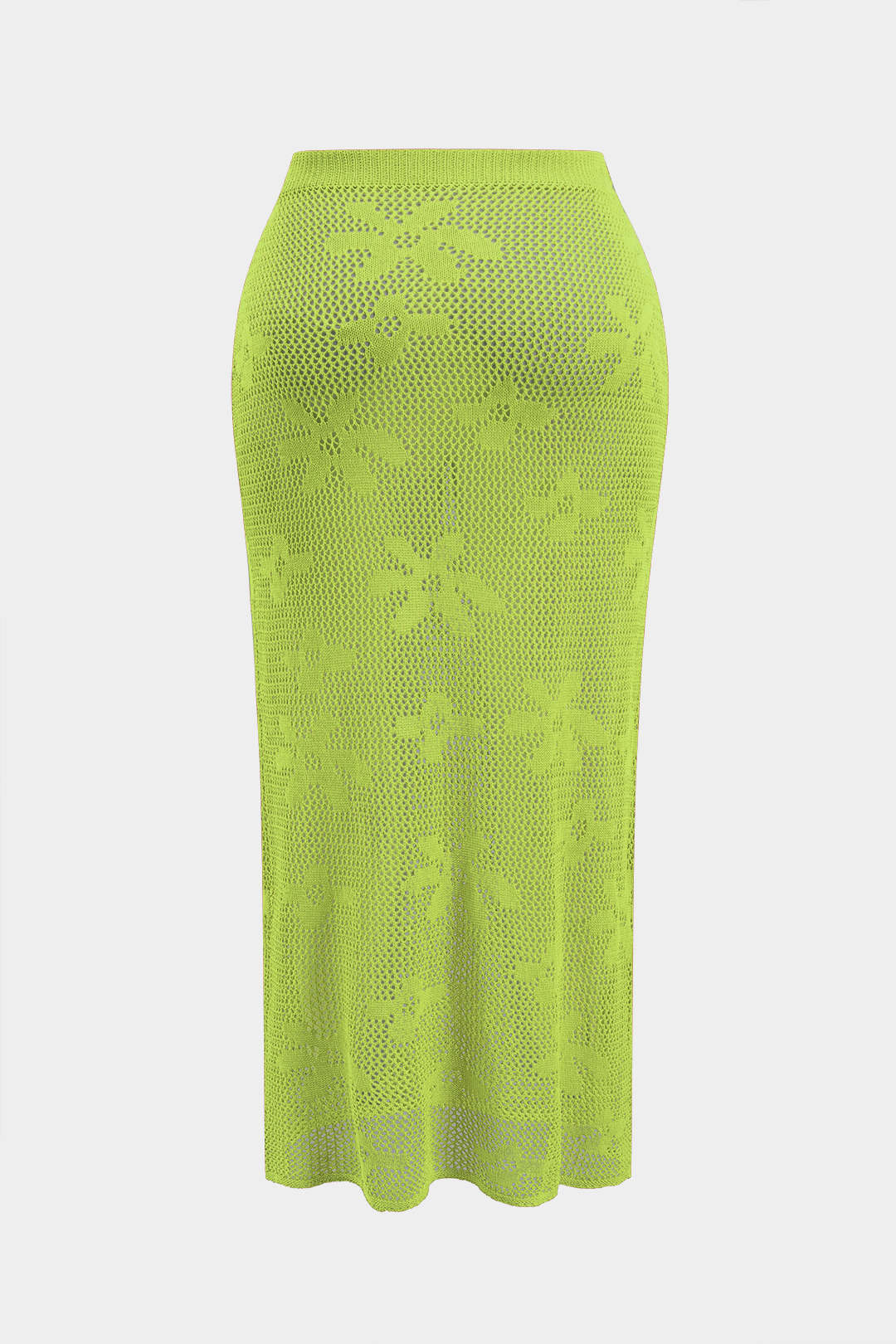 Plus Size Floral Pattern Knit Cut Out Skirt