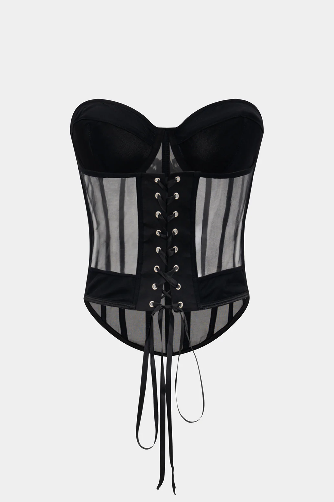 Mesh Underwire Corset Tube Top