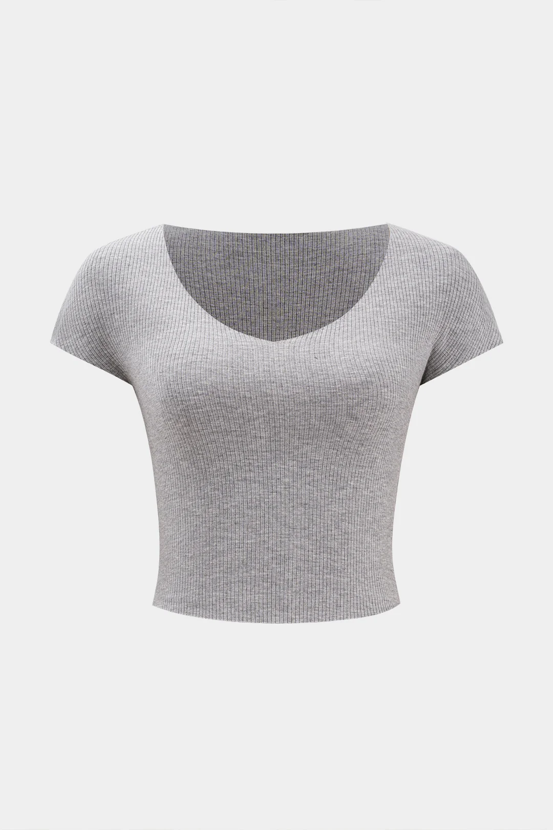 Knit Ribbed Knit Short-Sleeve Top