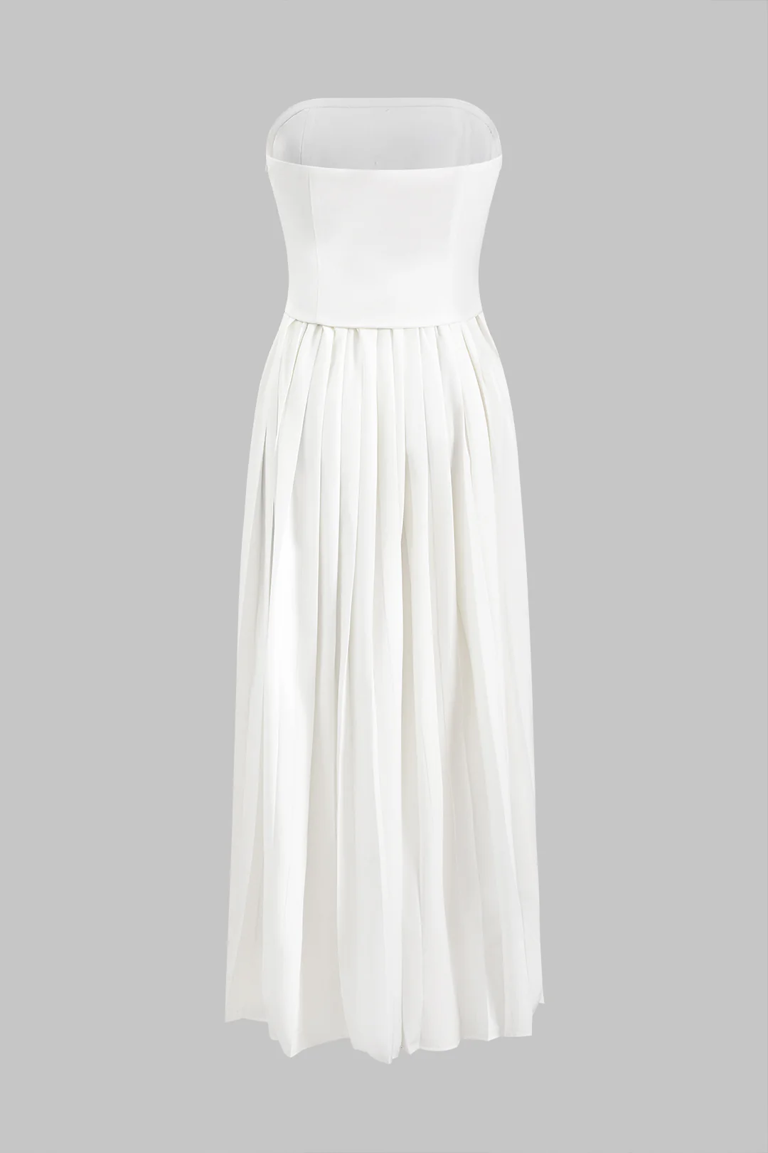 Chiffon Pleated Strapless Sleeveless Maxi Dress