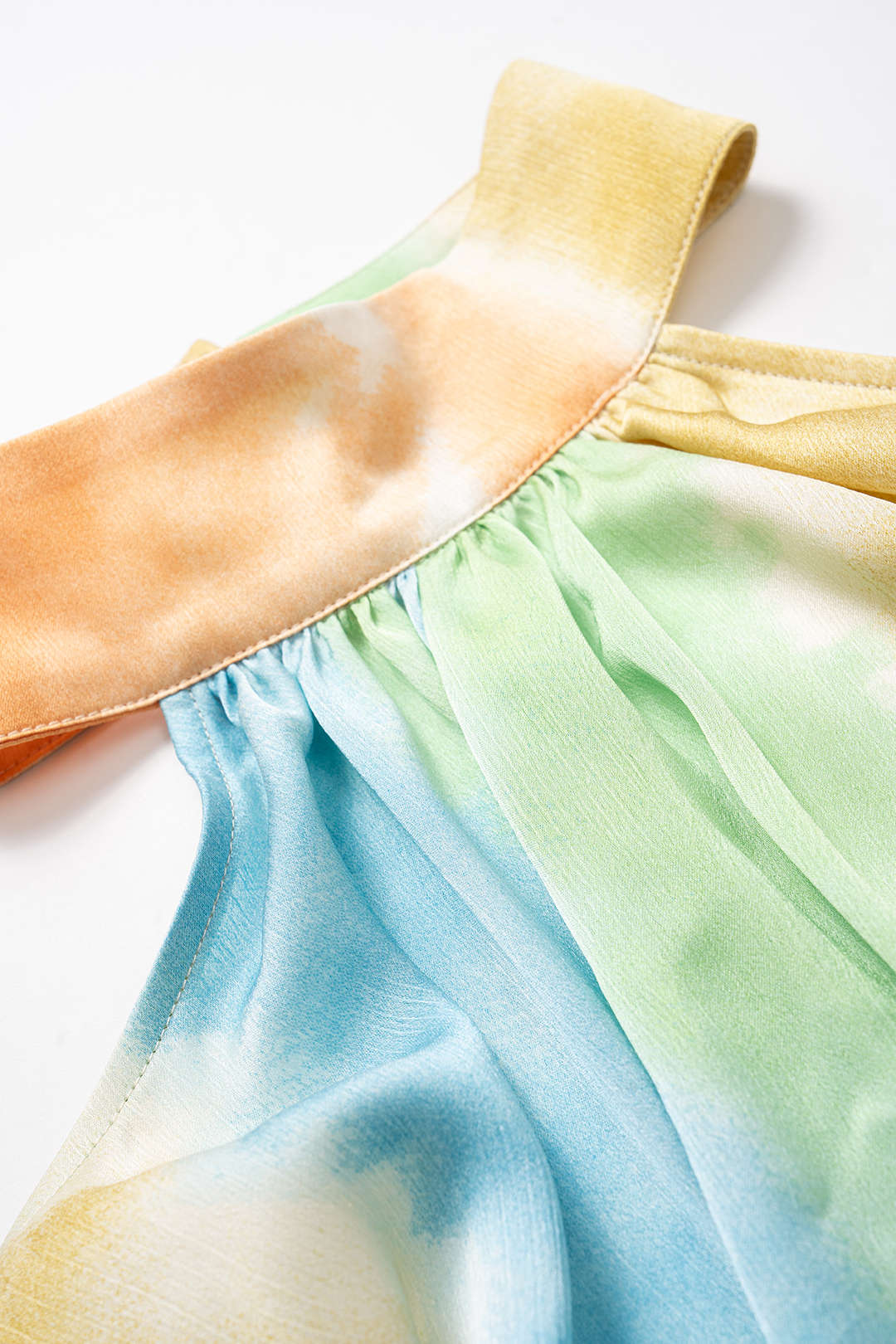 Abstract Print Tie Front Backless Tank Top