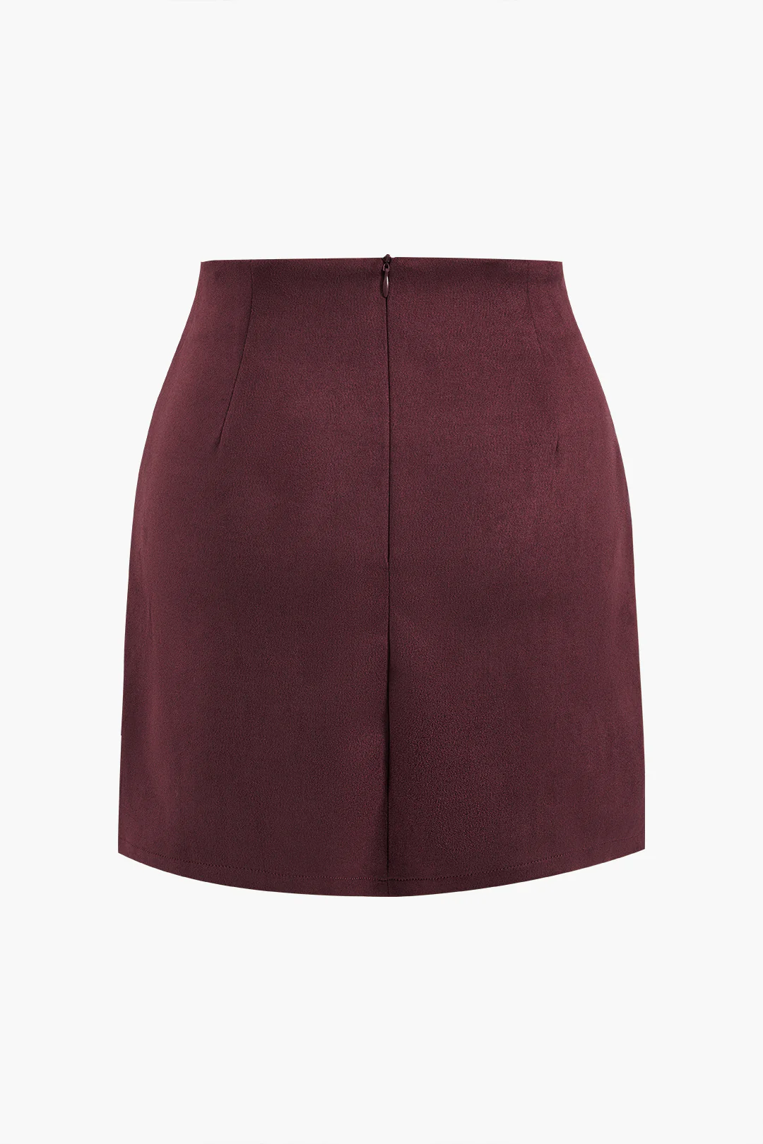 Linen Button Patchwork Pleated Skirt
