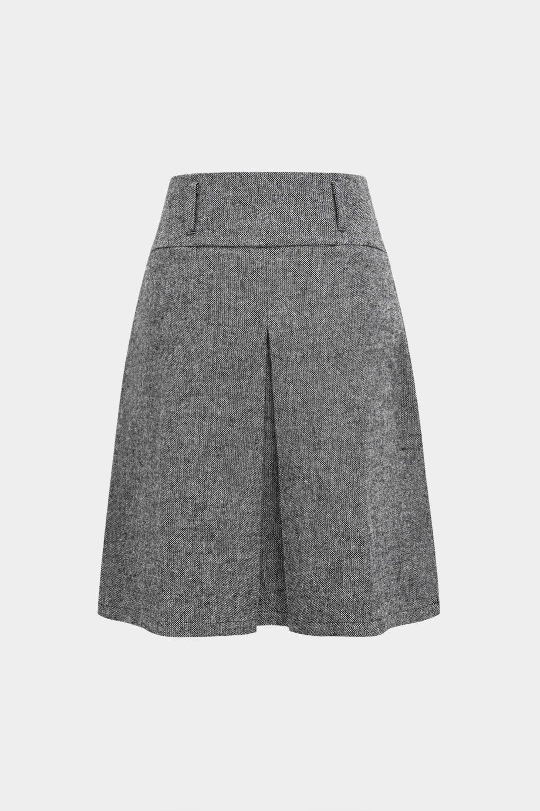 Solid Texture Pleated Skirt