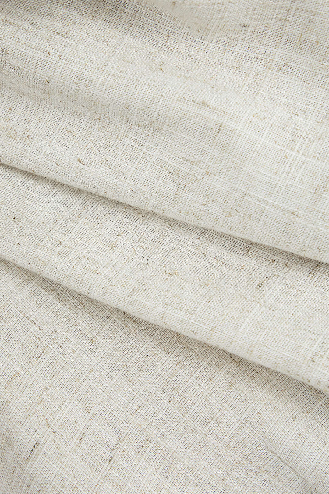 Color-Blocked Faux Leather and Linen Ruched Long-Sleeved Shirt