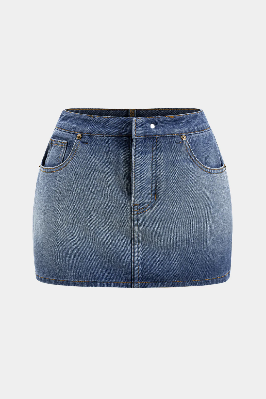 Plus Size Denim Skirt with Pockets
