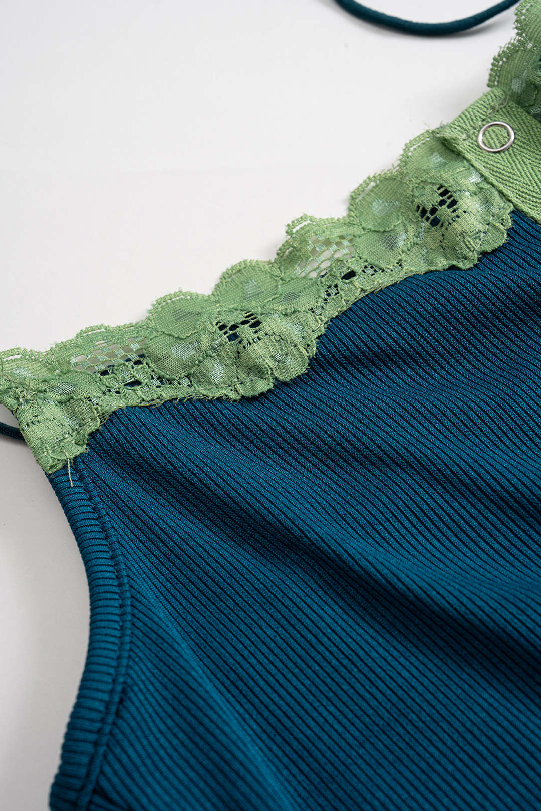 Button Patchwork Sleeveless Camisole Top