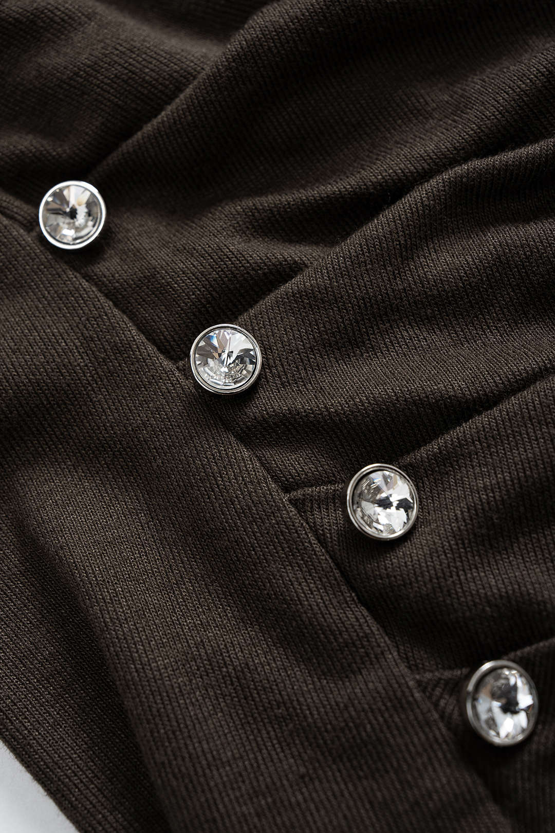 Deep V-Neck Pleated Button Tank Top