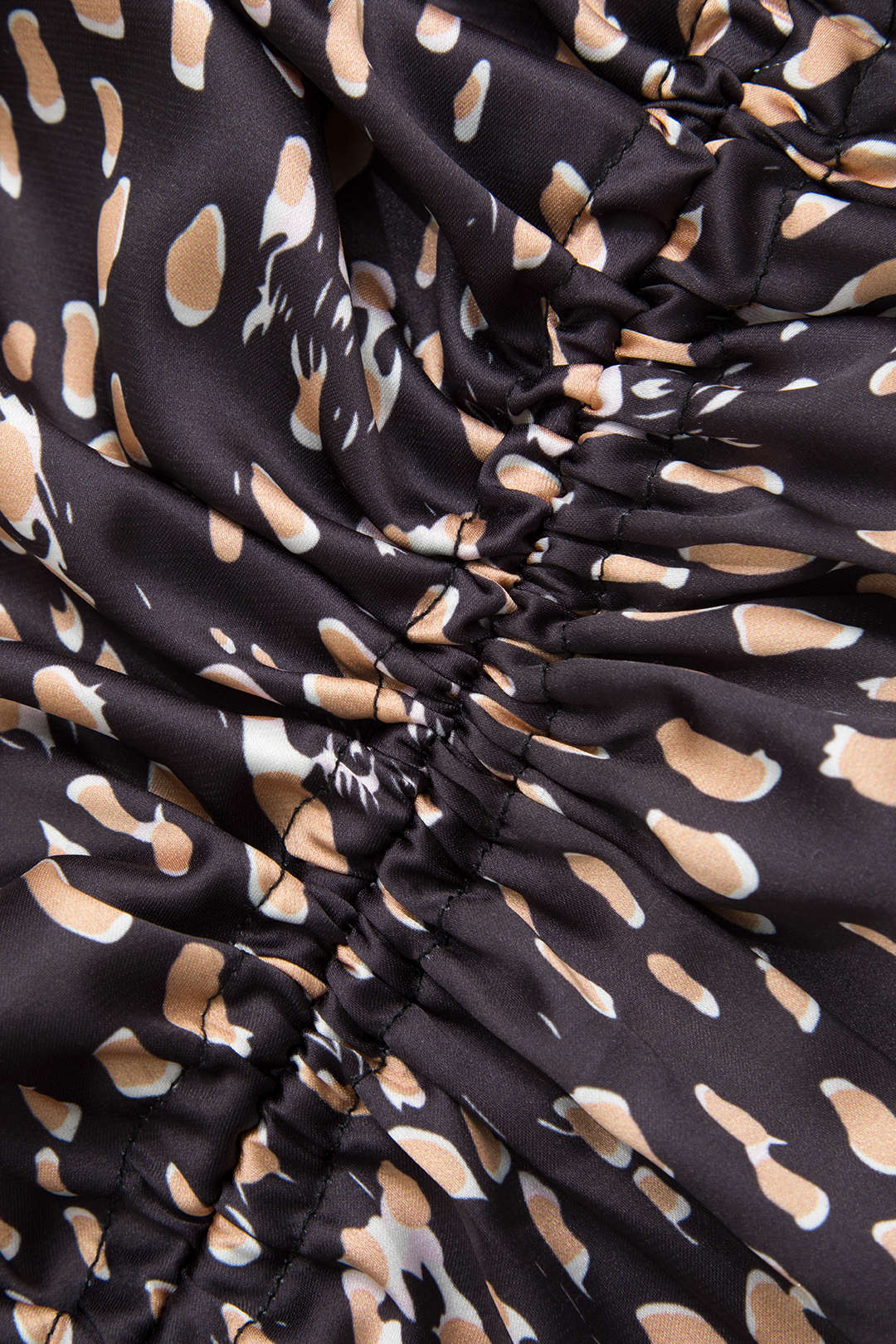 Leopard Print Drawstring Split Skirt