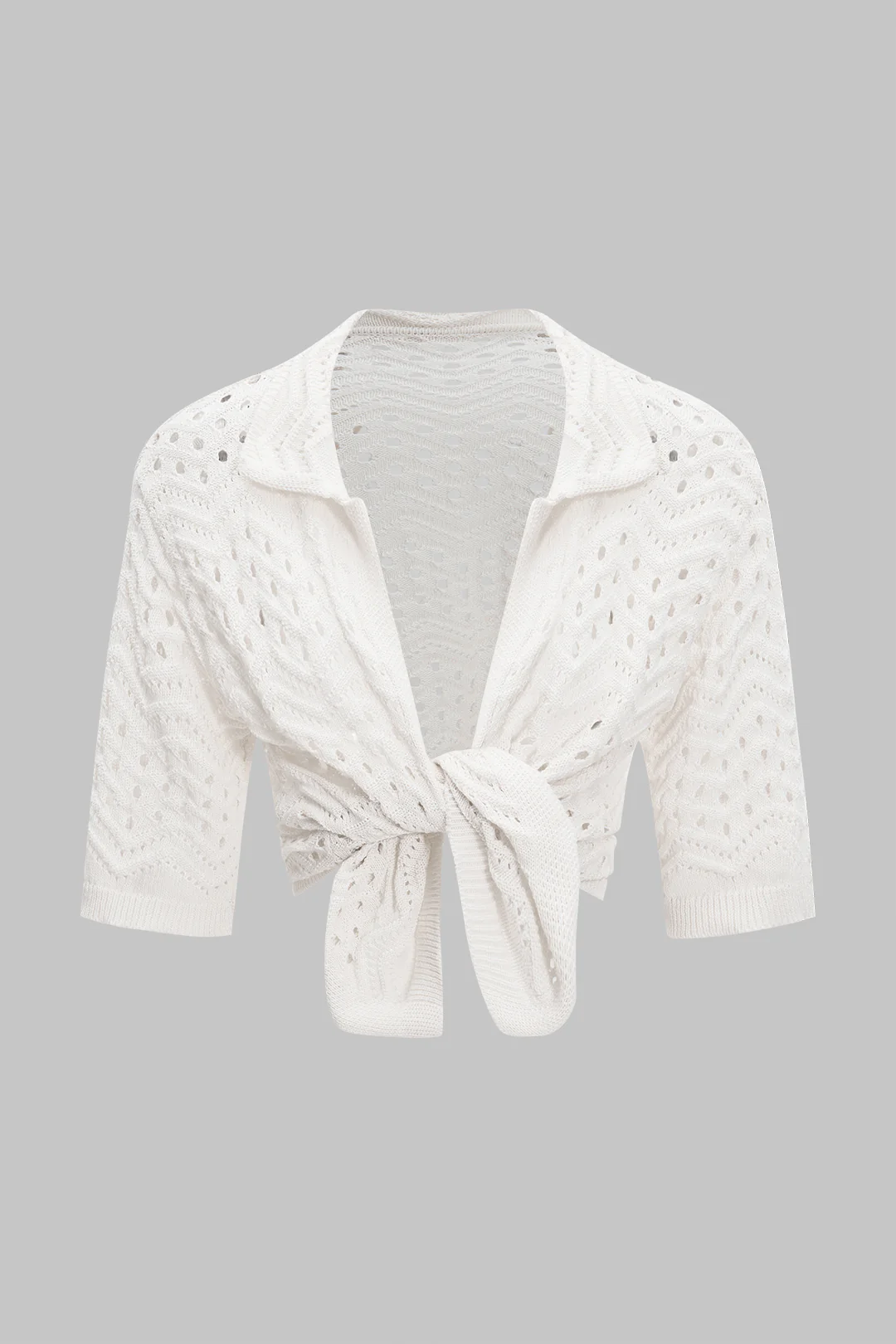 Knit Hollow-Out Top and Trousers Set