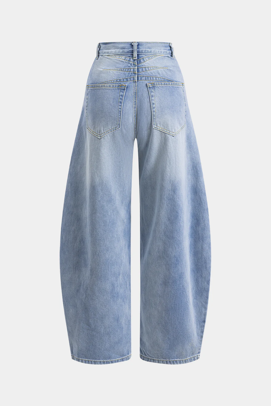 Denim Button Pocket Barrel Jeans