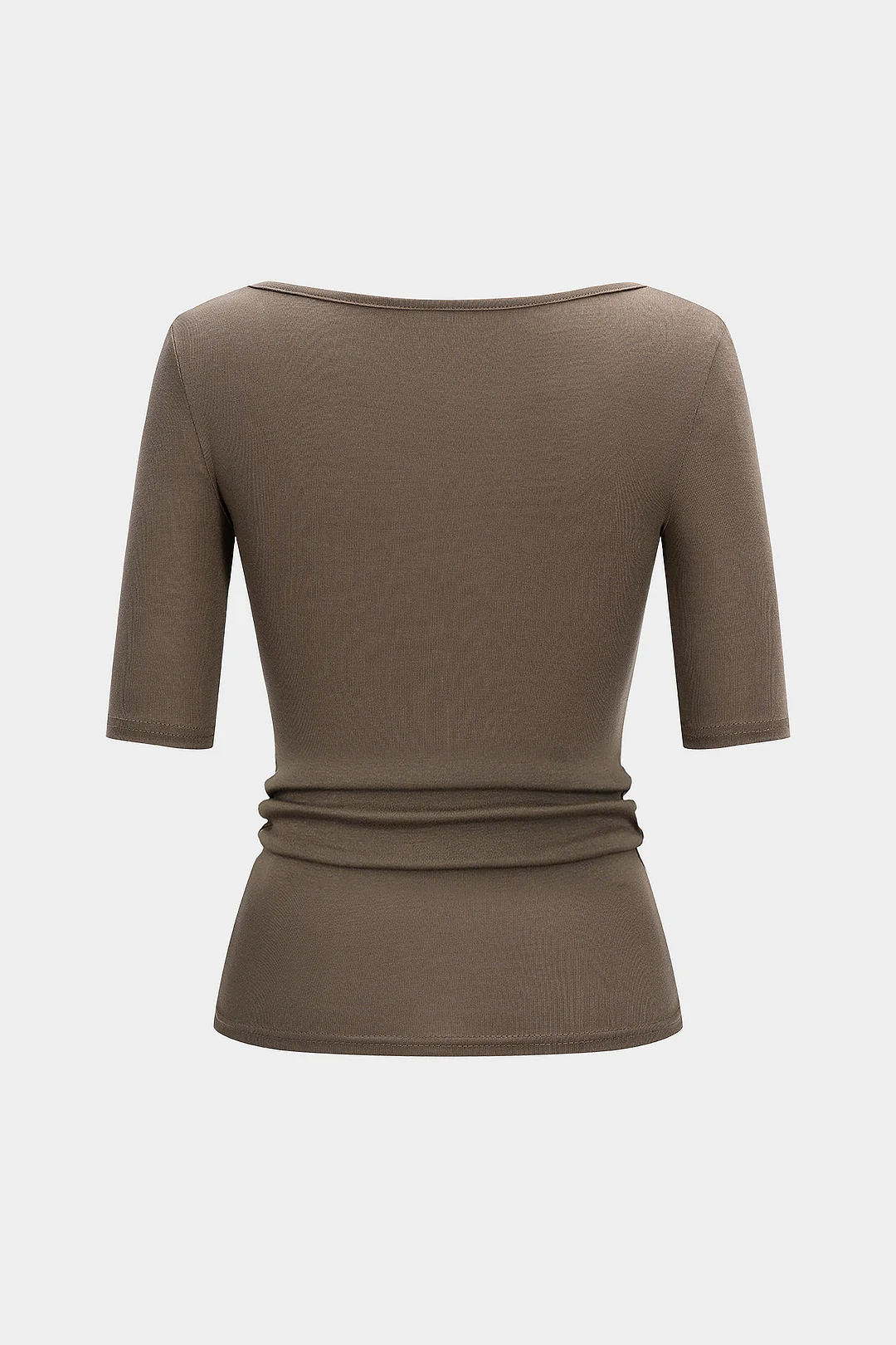 U-Neck Ruched Short-Sleeve T-Shirt