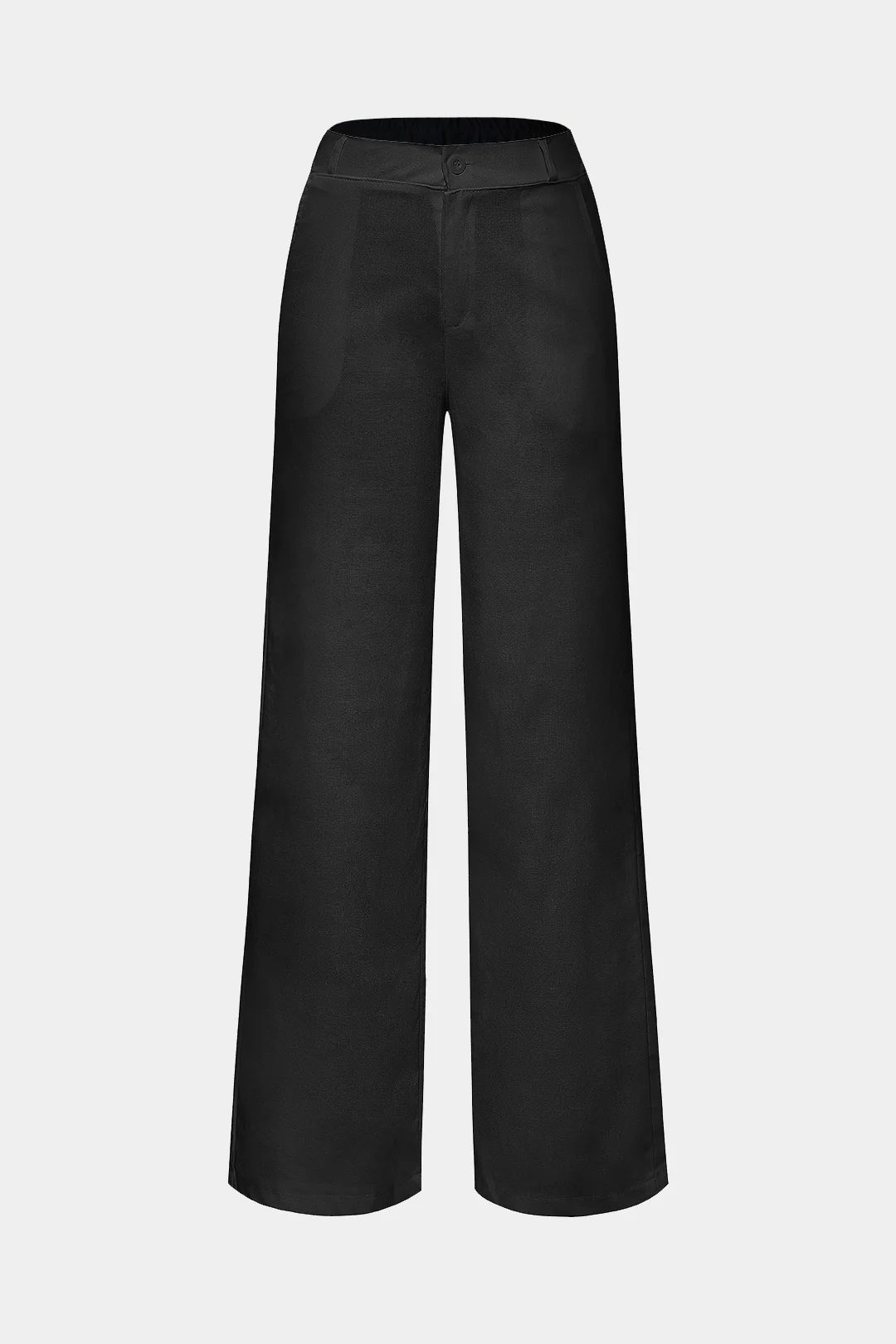 Basic Linen-Blend Straight Leg Pants