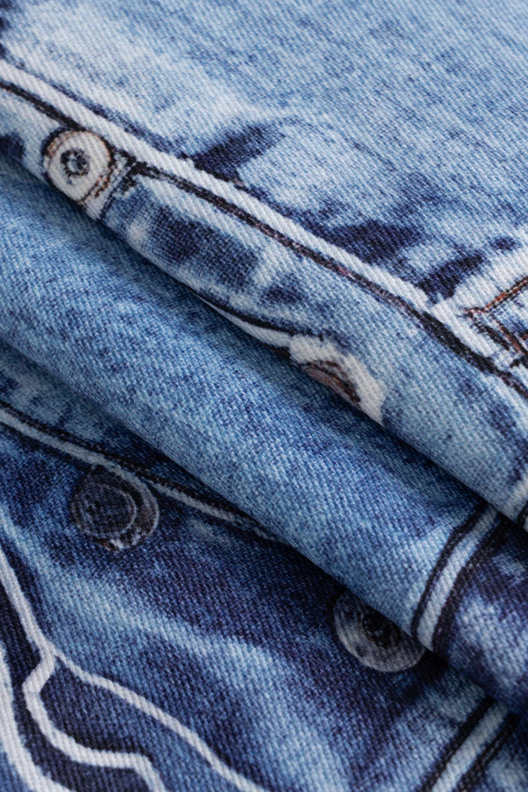 Abstract Print Washed Skirt