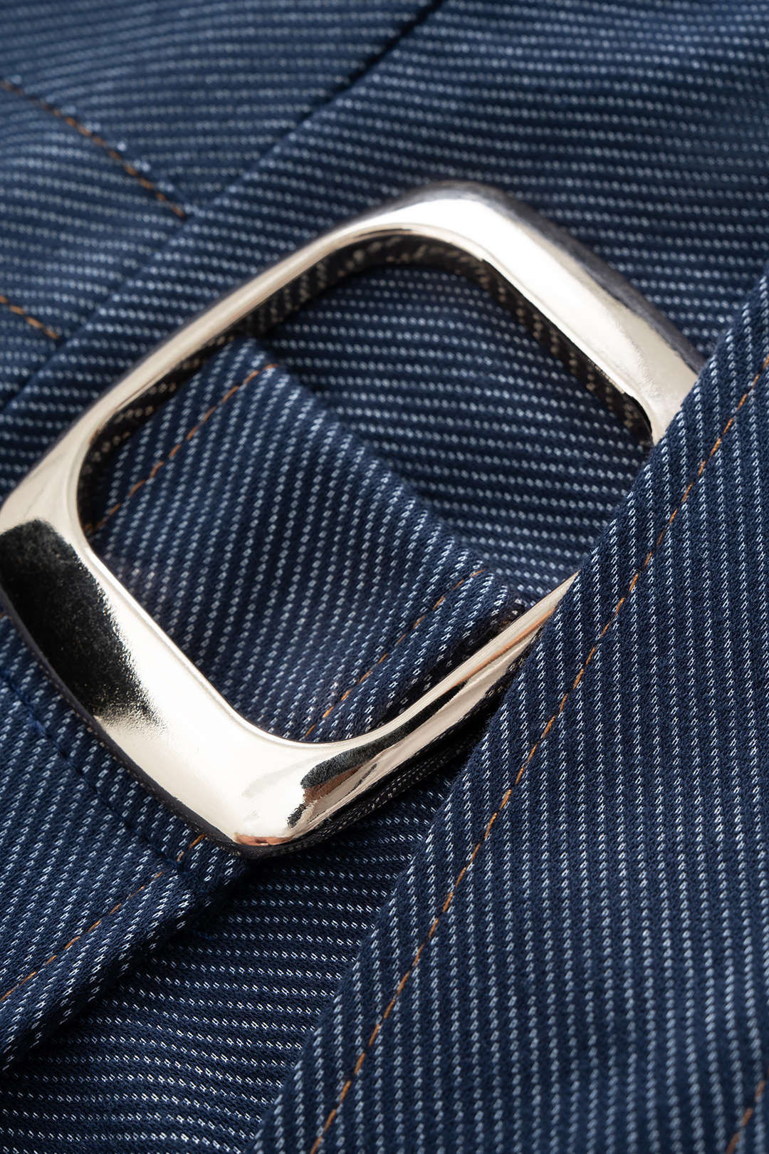 Denim Ruched Belted Strapless Sleeveless Women's Dress