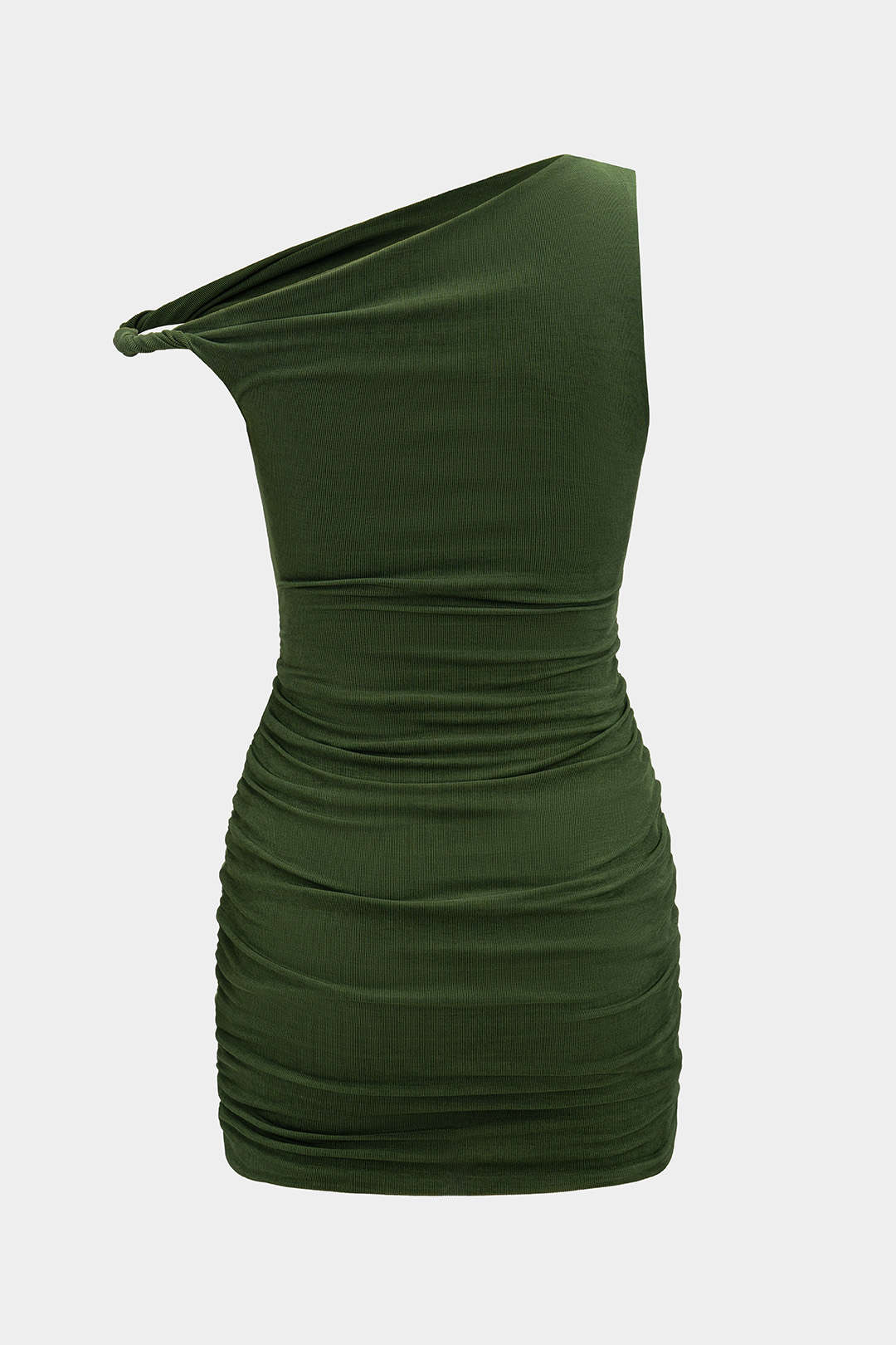 Ruched Asymmetrical Mini Dress