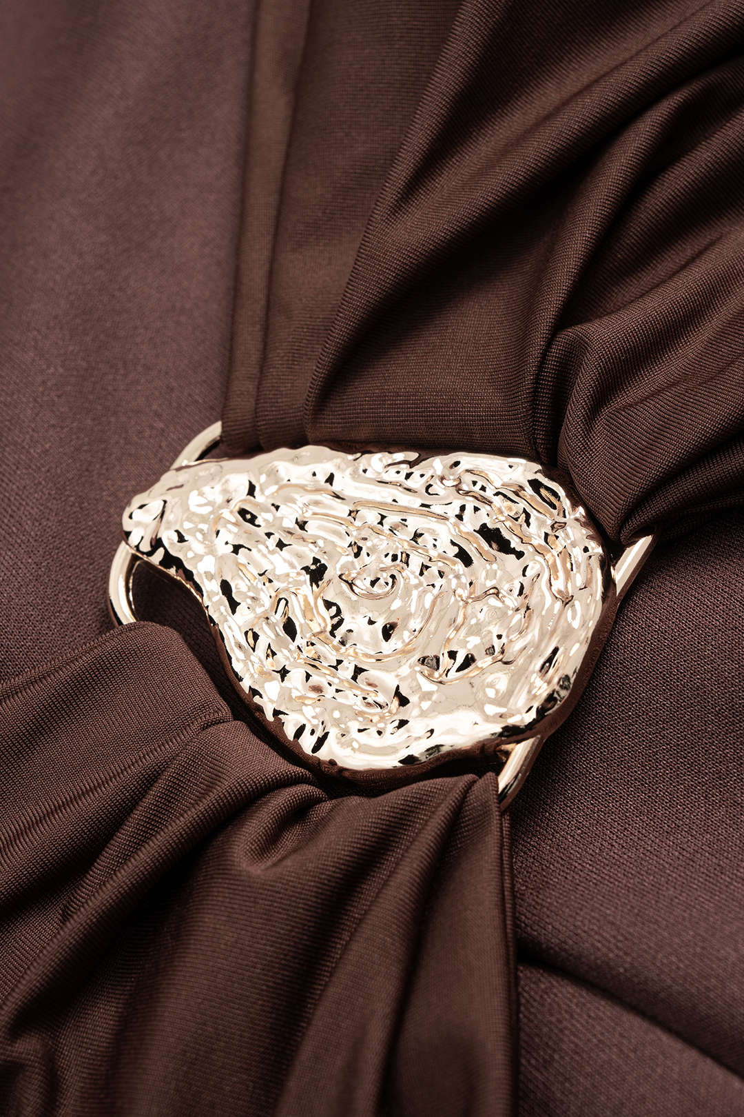 Metallic Decor Round Neck Ruched Short Sleeve Maxi Dress