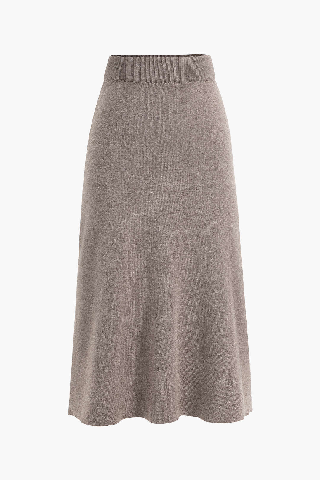 Solid Knit Midi Skirt