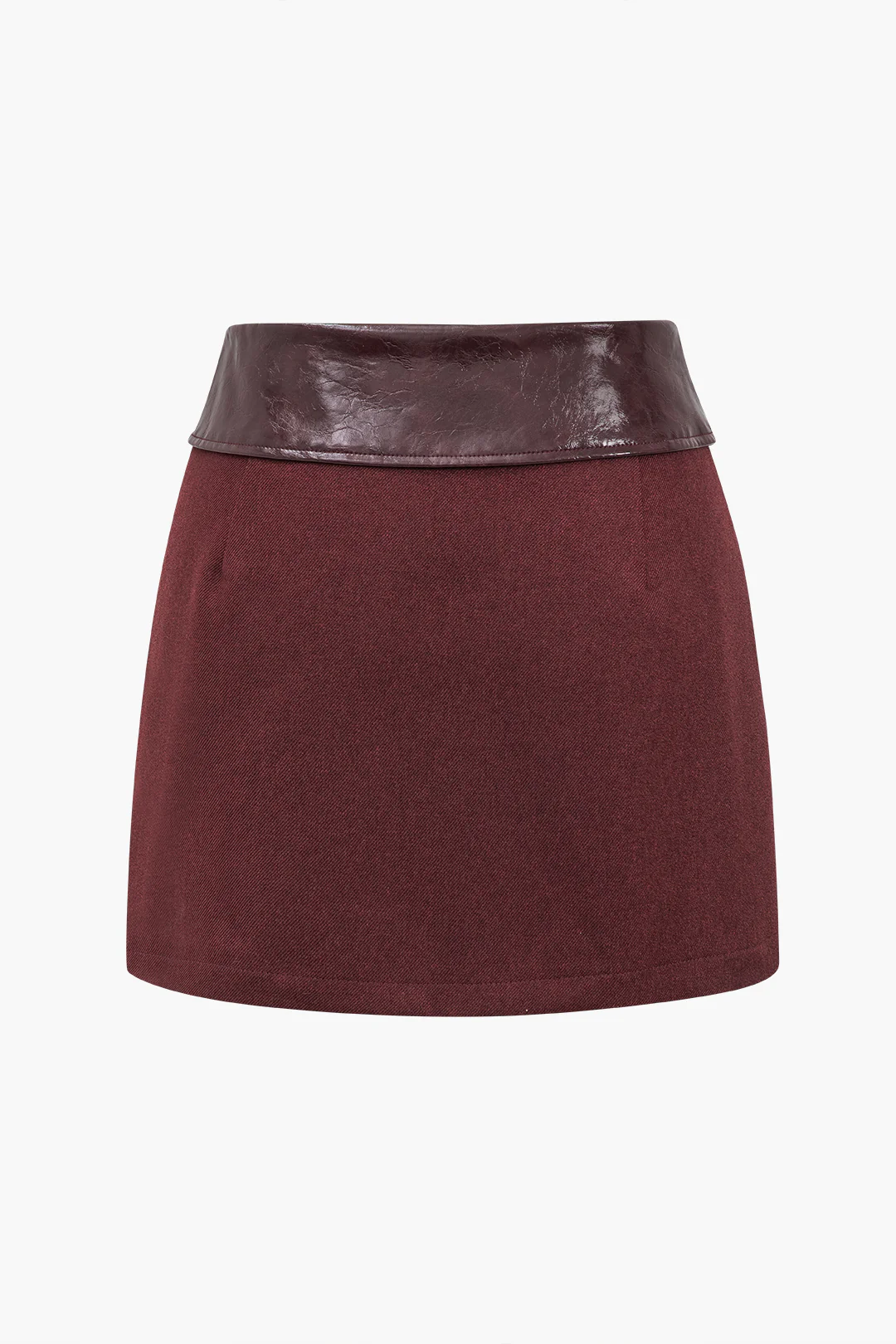 Faux Leather Patchwork Mini Skirt