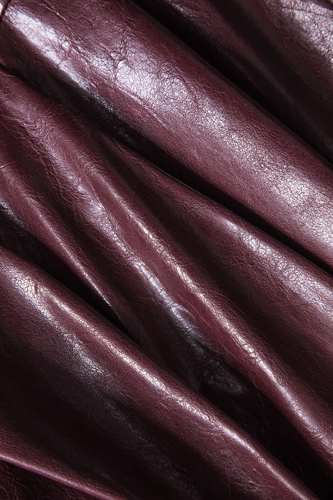 Faux Leather Ruched Skirt