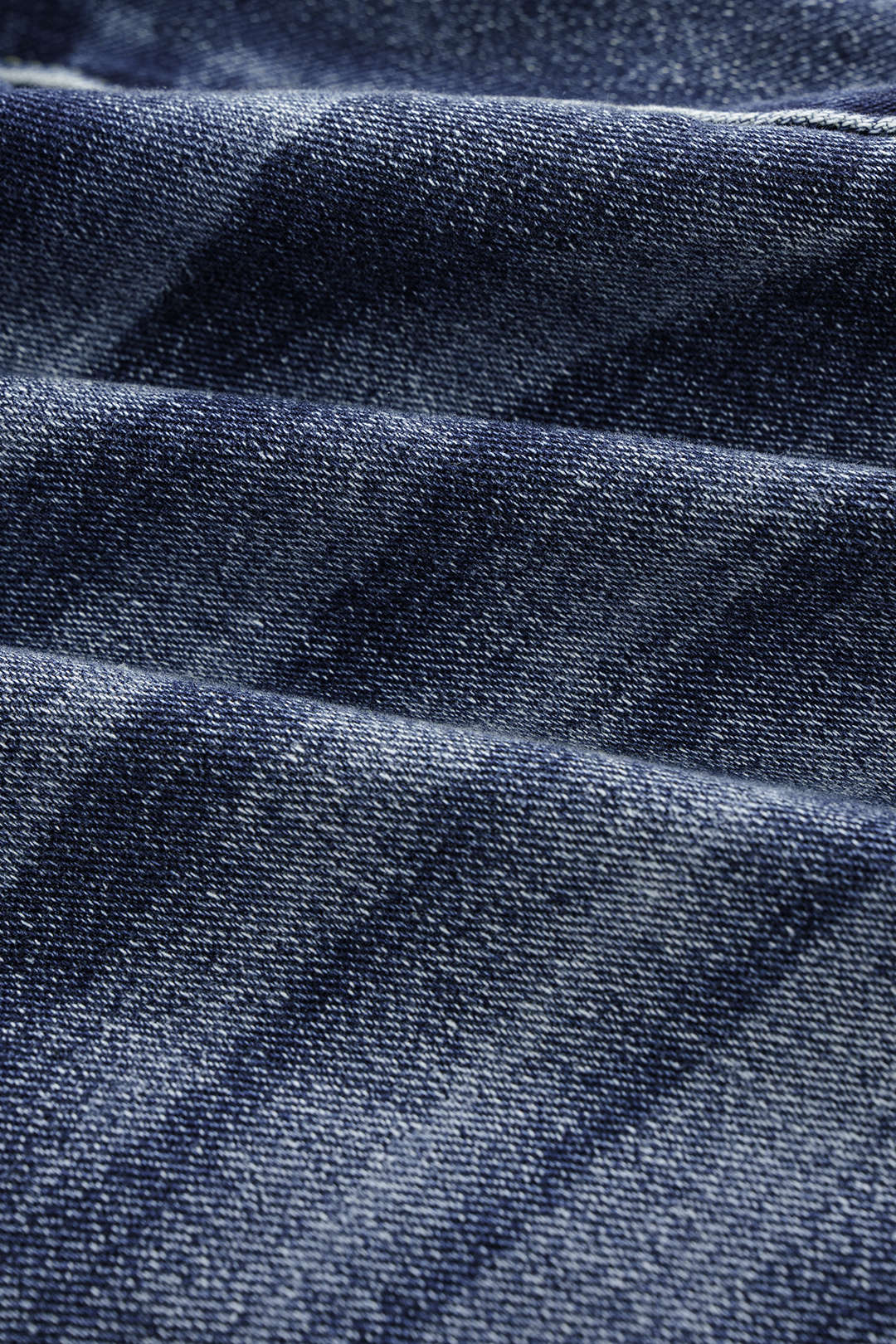 Denim Ruffle Asymmetrical Frayed Skirt