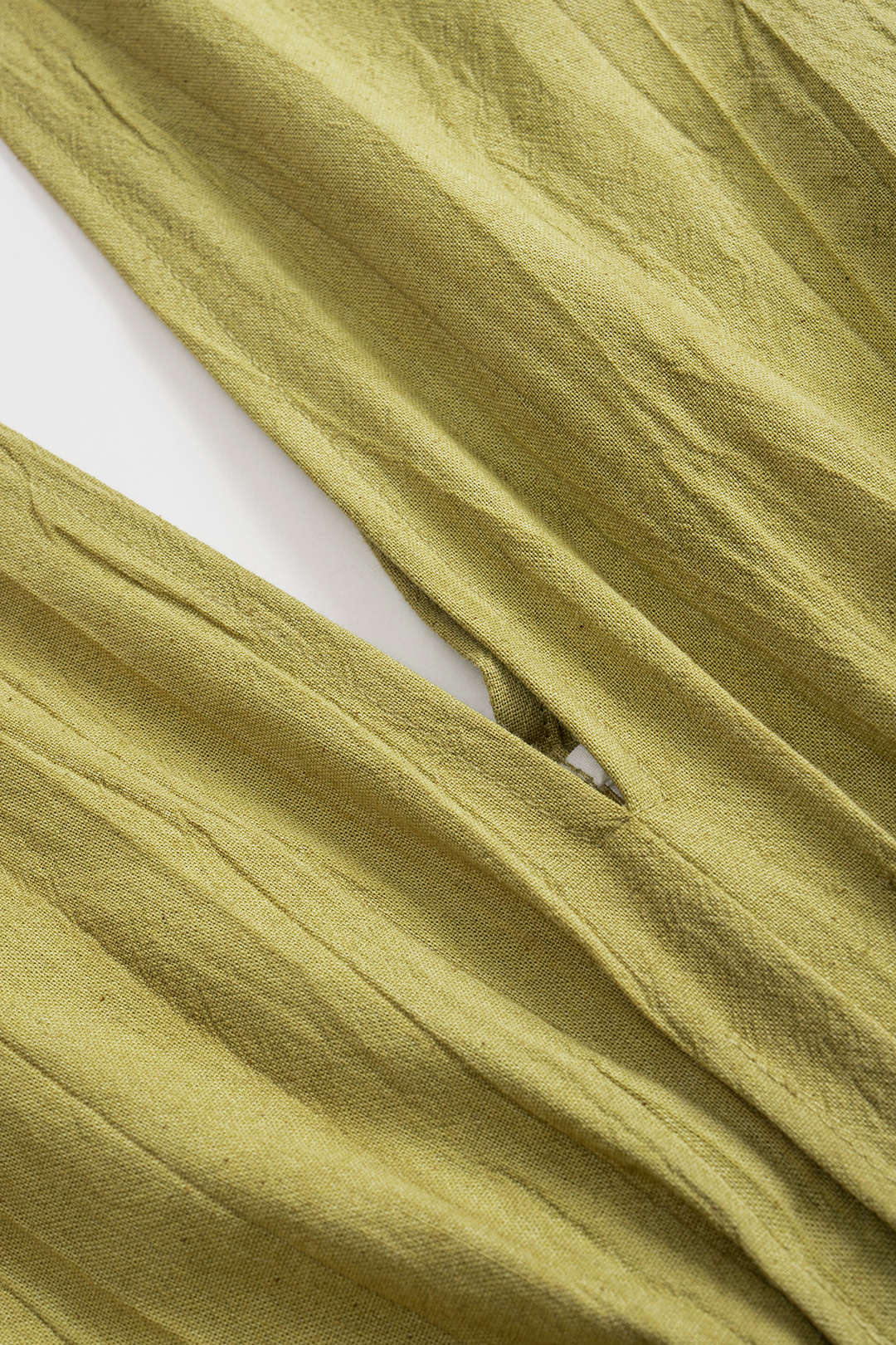 Pleated Short Sleeve Linen Shirt