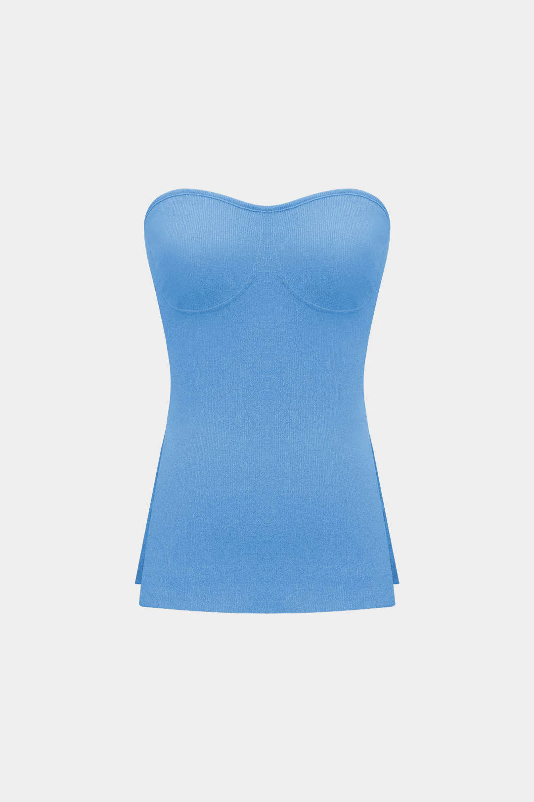 Simple Solid Knit Strapless Top and Shorts Set