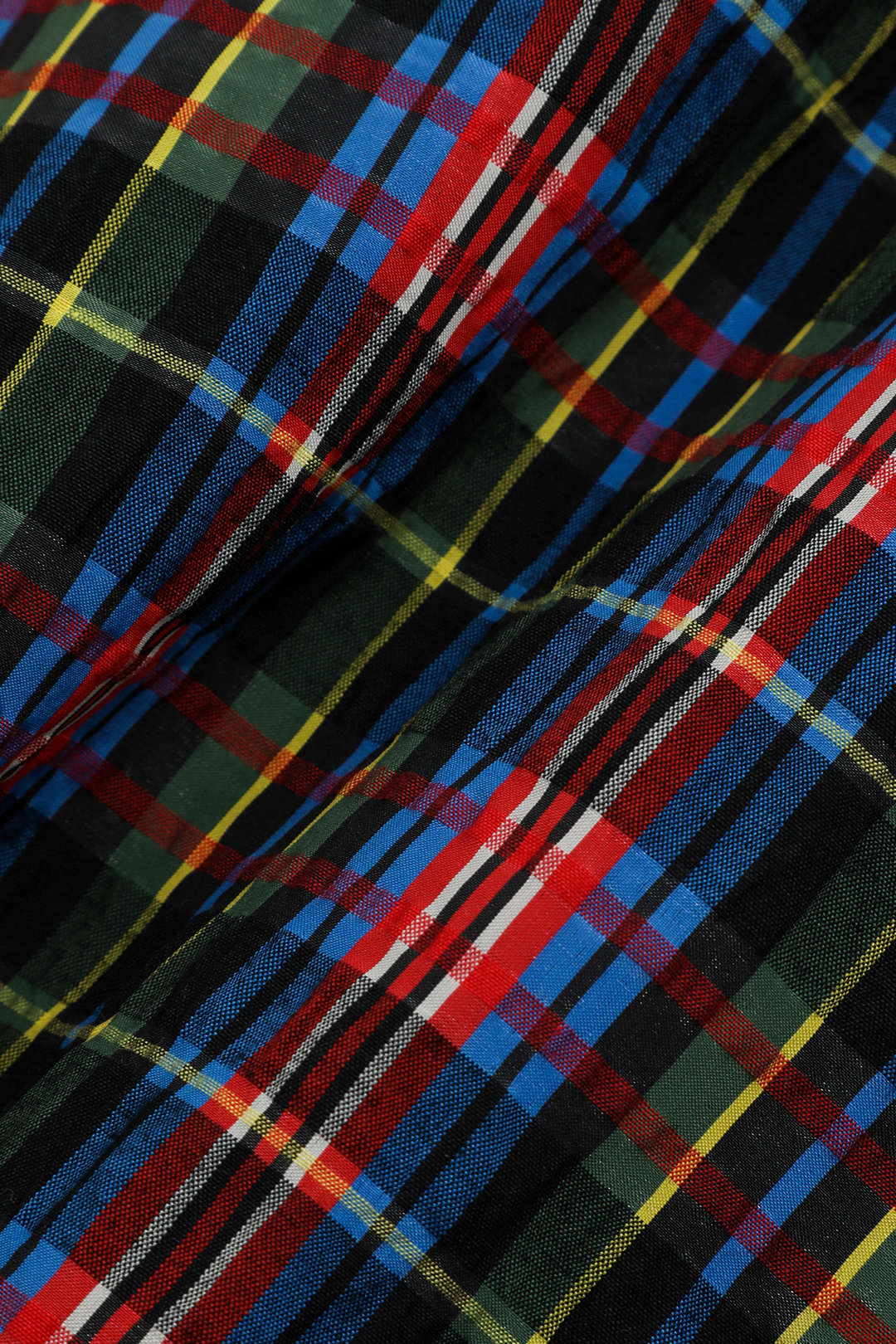 Plaid Cut-Out Waist Mid-Length Skirt