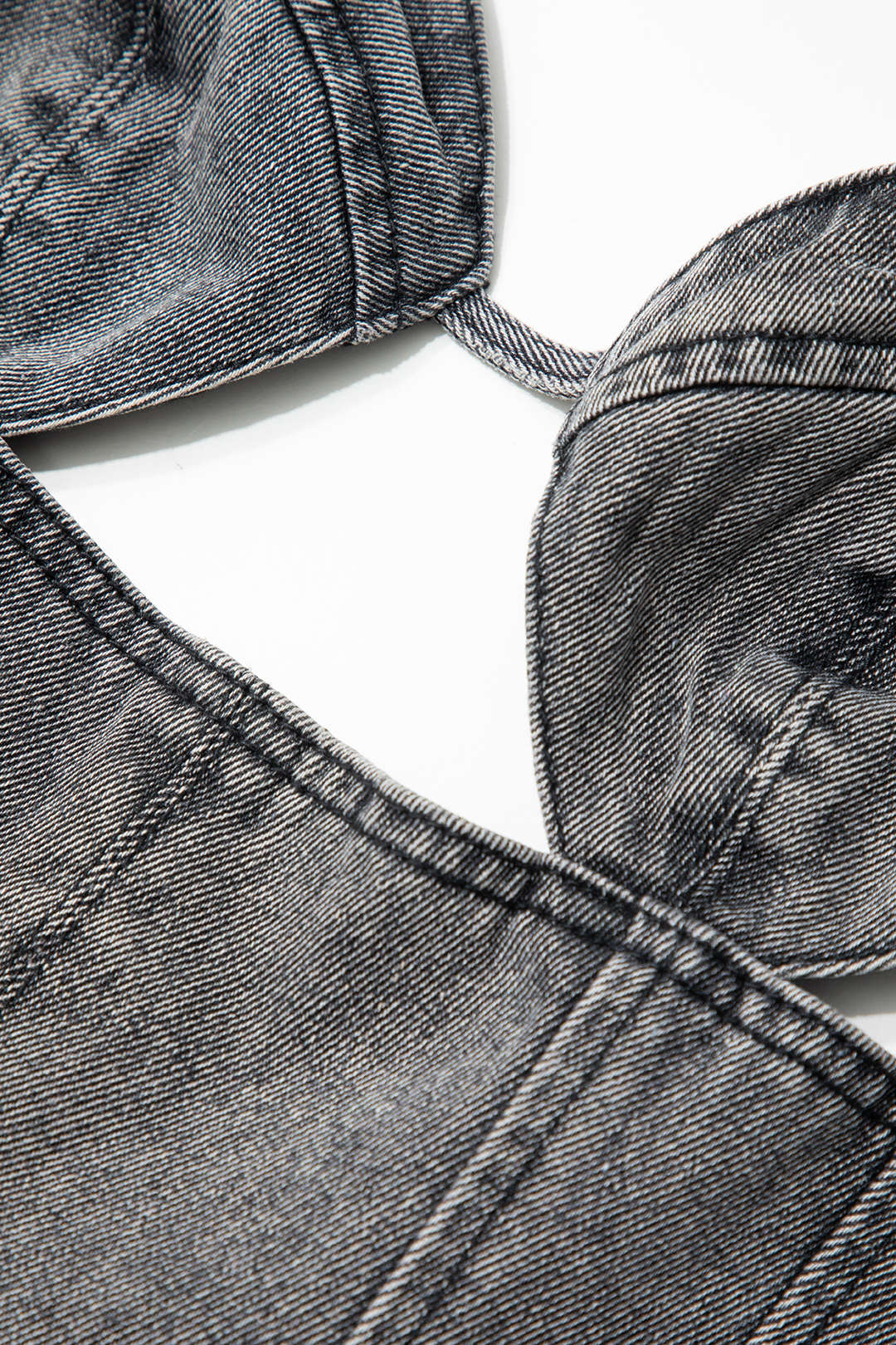 Bustier Cut Out Slip Denim Mini Dress