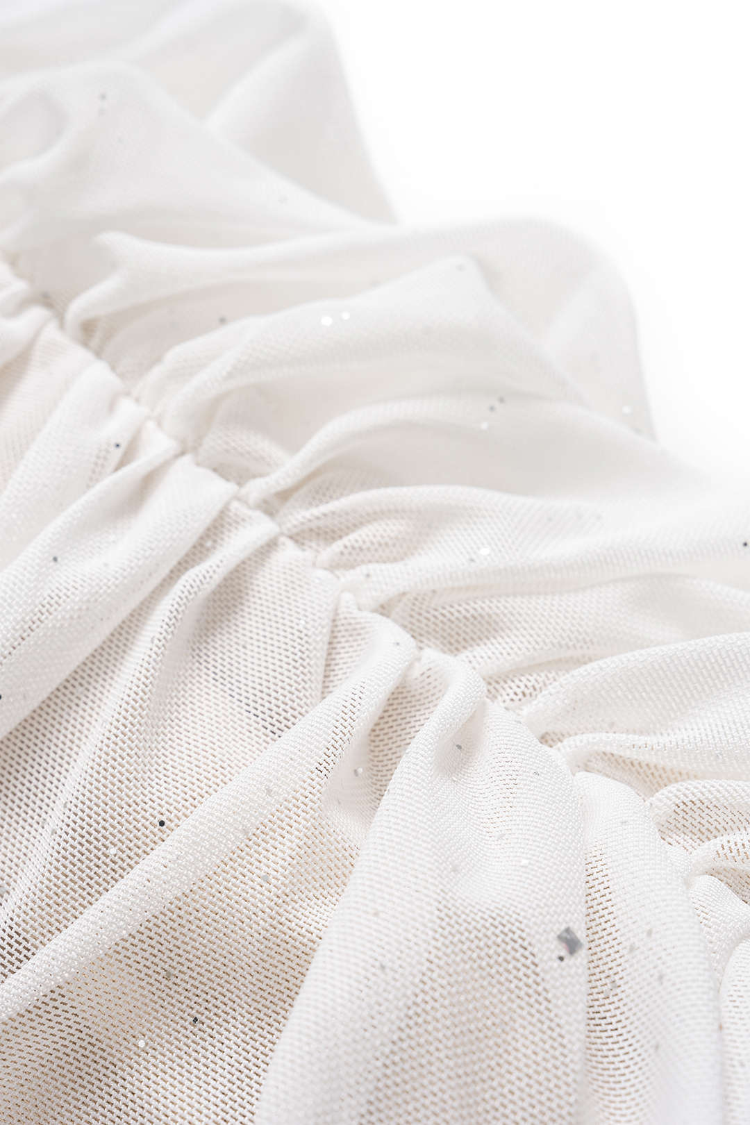 Mesh Ruched Zipper Strapless Sleeveless Mid-length Dress