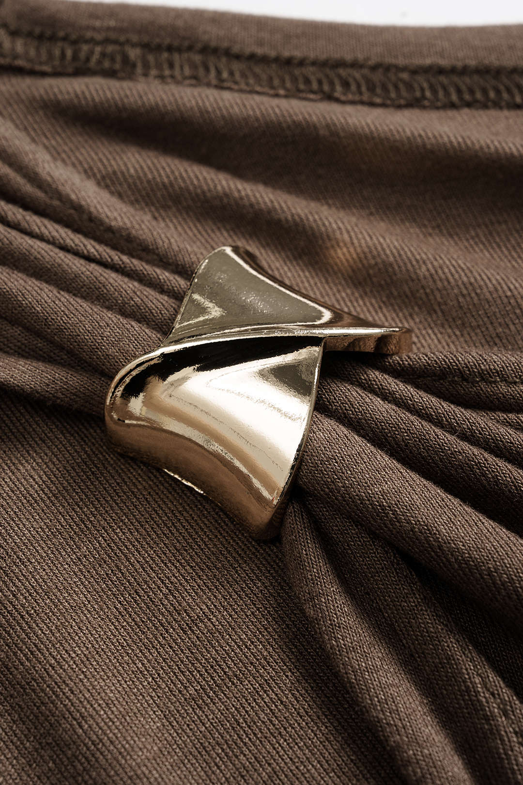 Metallic Decorated Ruched Short-Sleeve T-Shirt