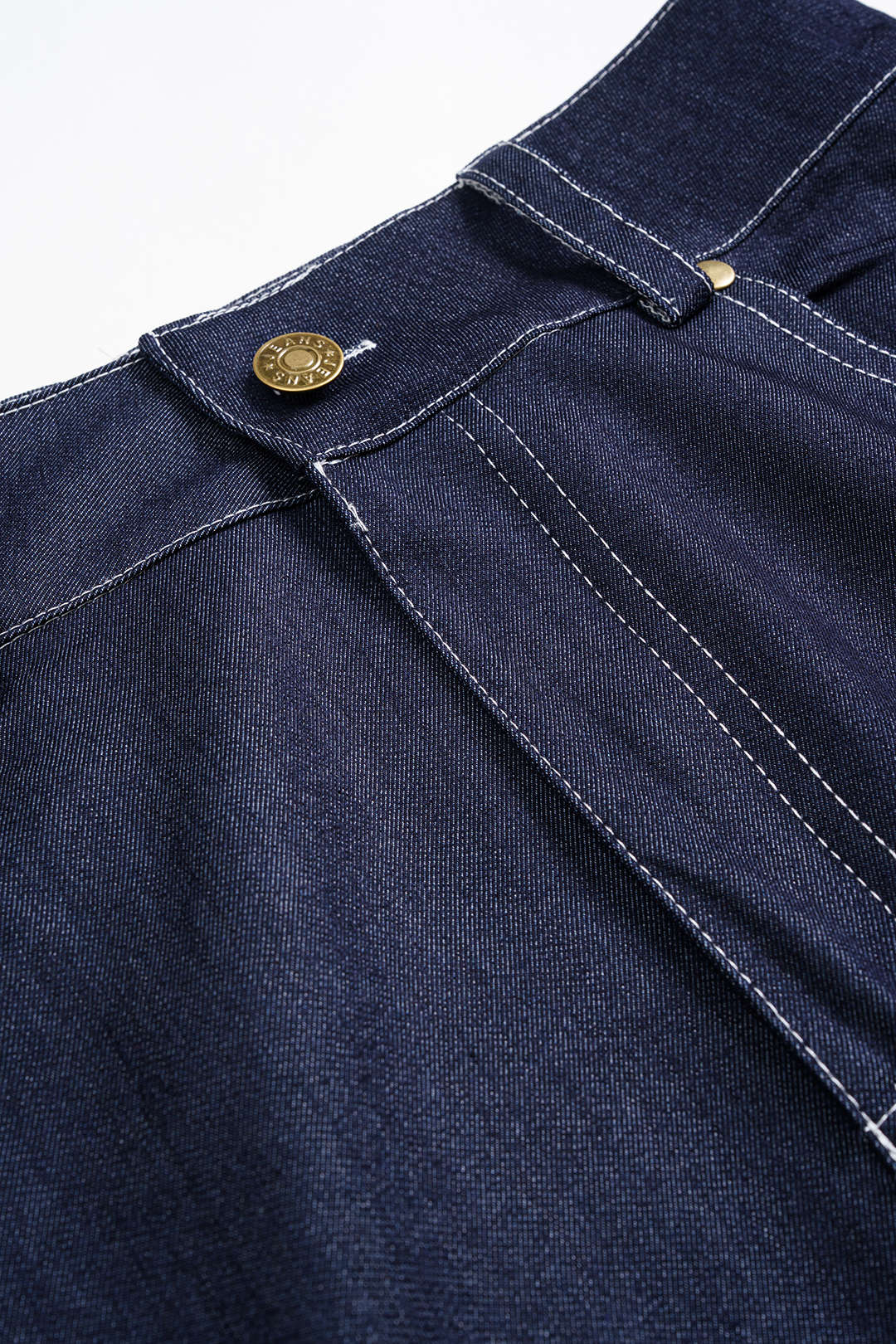 Denim Skirt with Zipper Seam Detail