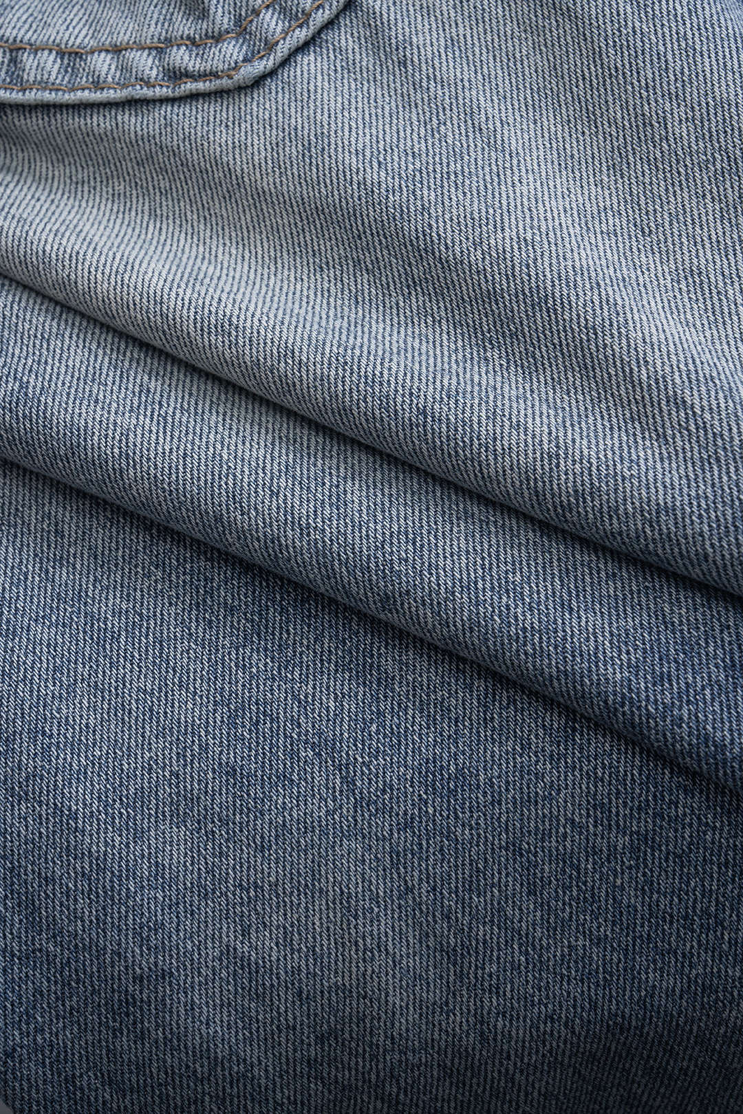 Denim Washed Wide Leg Jeans