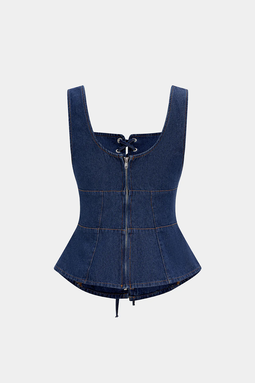 Denim Tie-Up Cropped Top