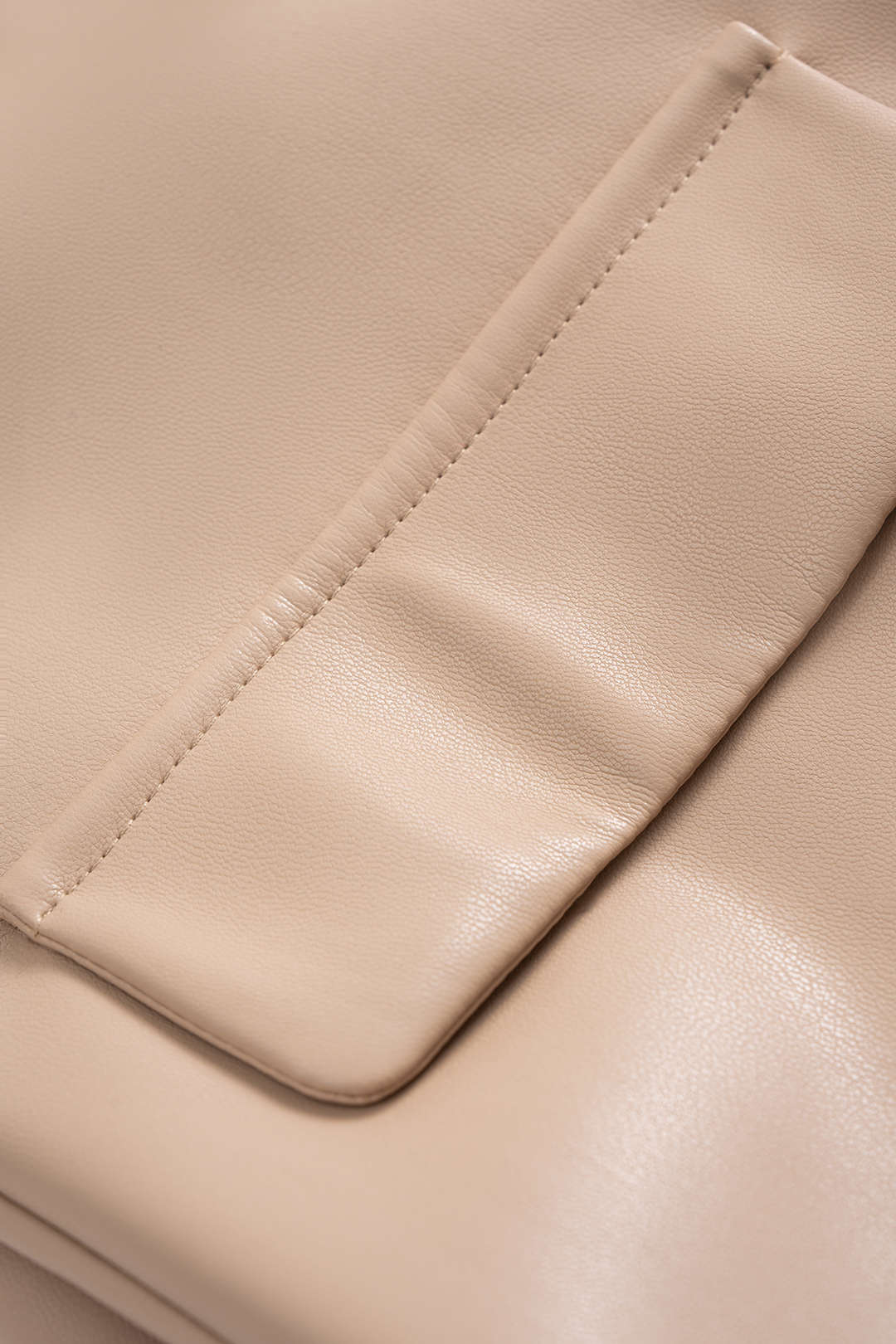 Faux Leather Tie-Up Notched Lapel Pocket Vest