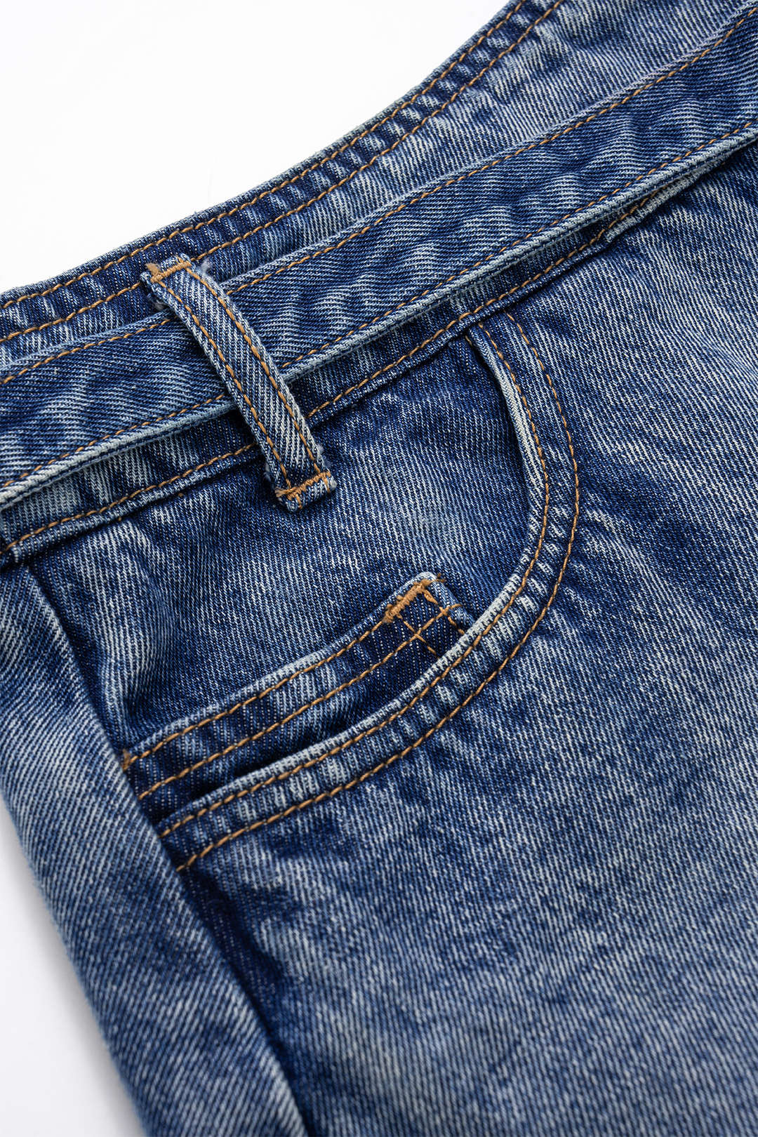 Plus Size Denim Mesh Patchwork High-Waisted Skirt