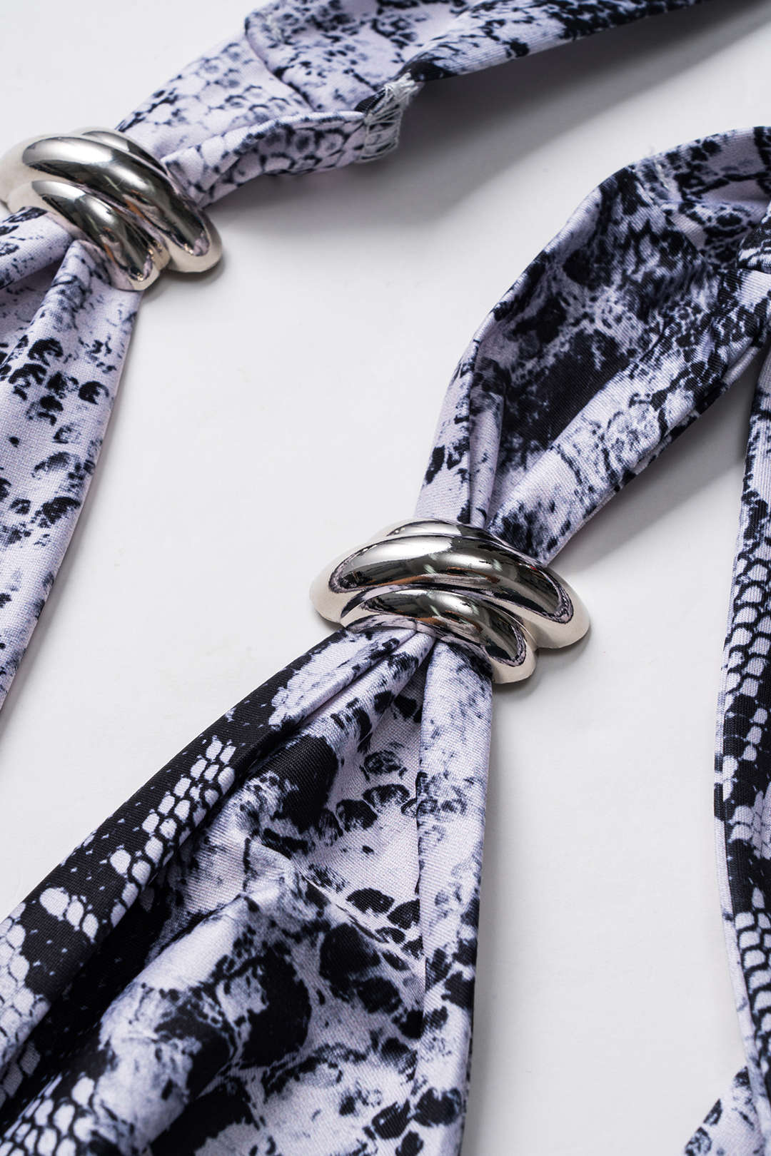 Snake Print Cowl Neck Top and Skirt Set