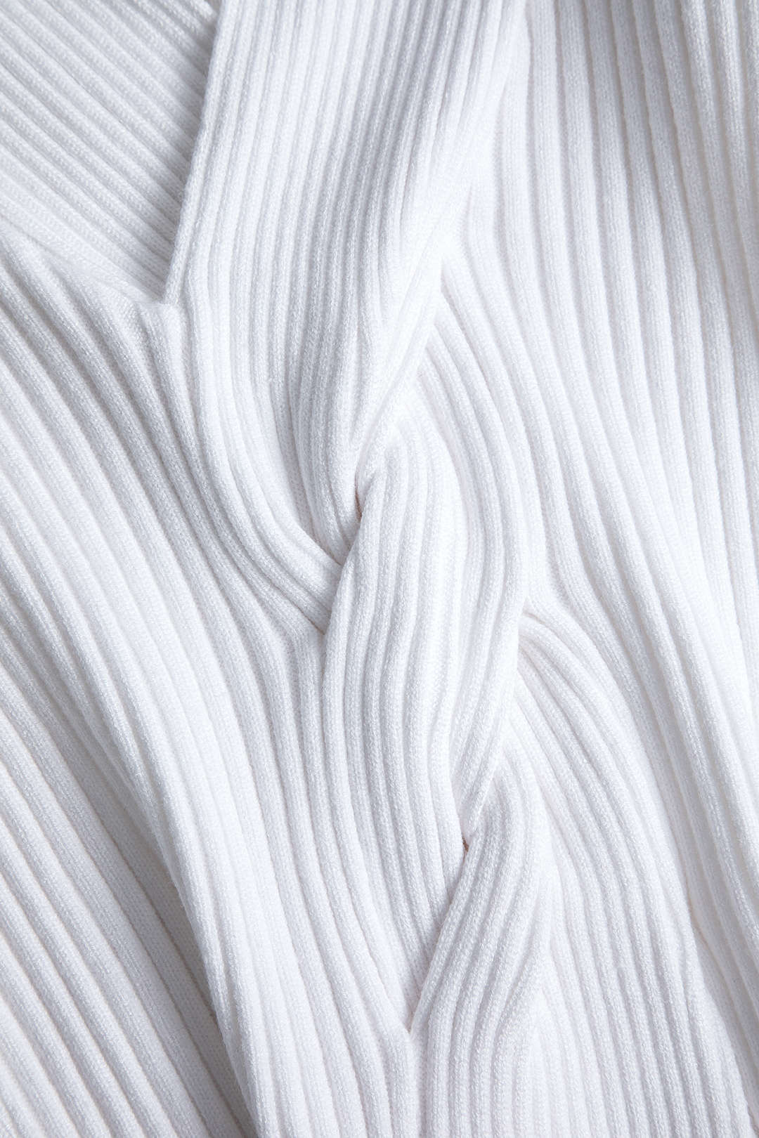 Solid Knitted V-Neck Long-Sleeve Top