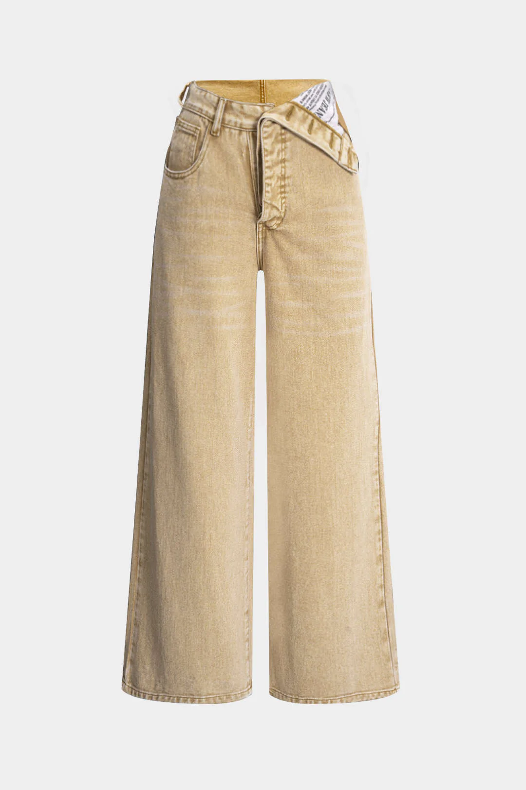 Asymmetrical High Waist Denim Jeans