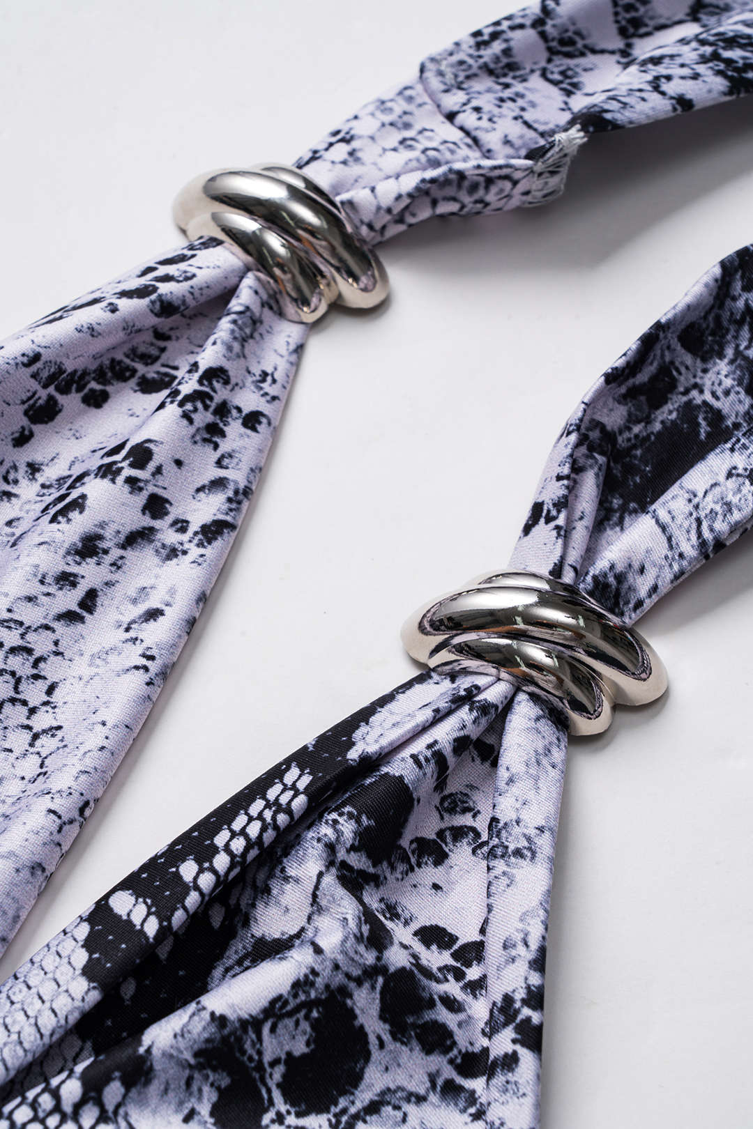 Snake Print Cowl Neck Top and Skirt Set