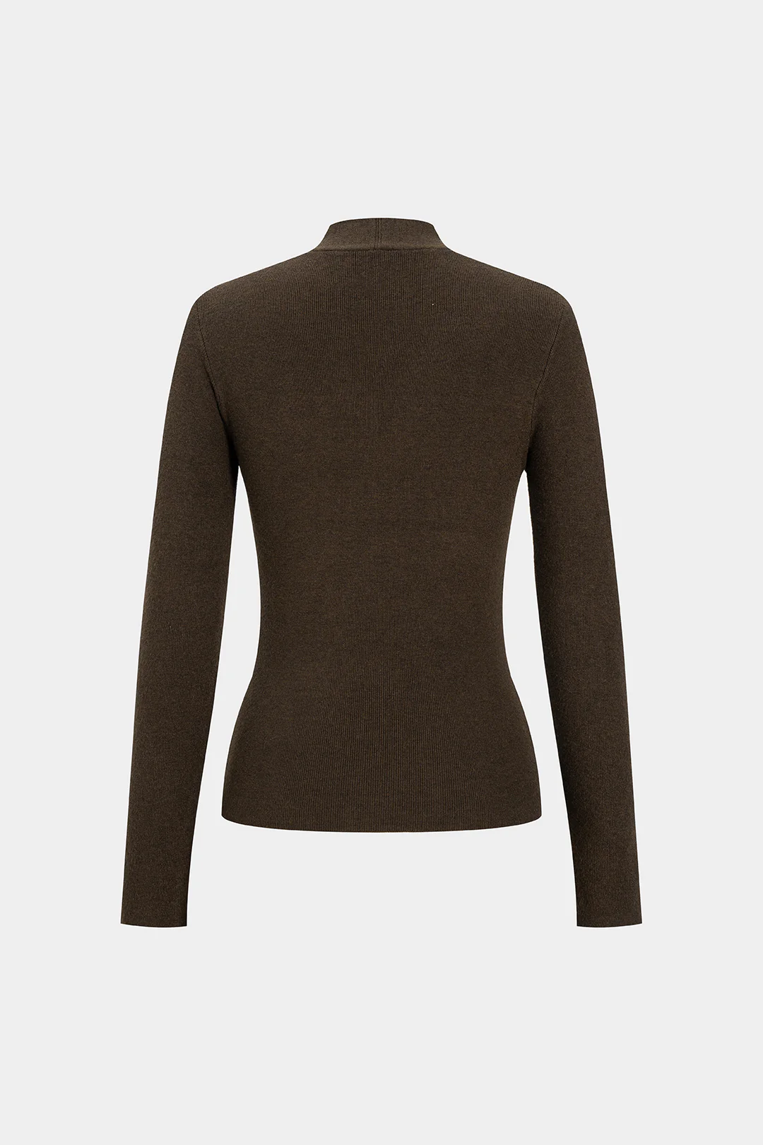 Solid Basic V-Neck Long-Sleeve Top