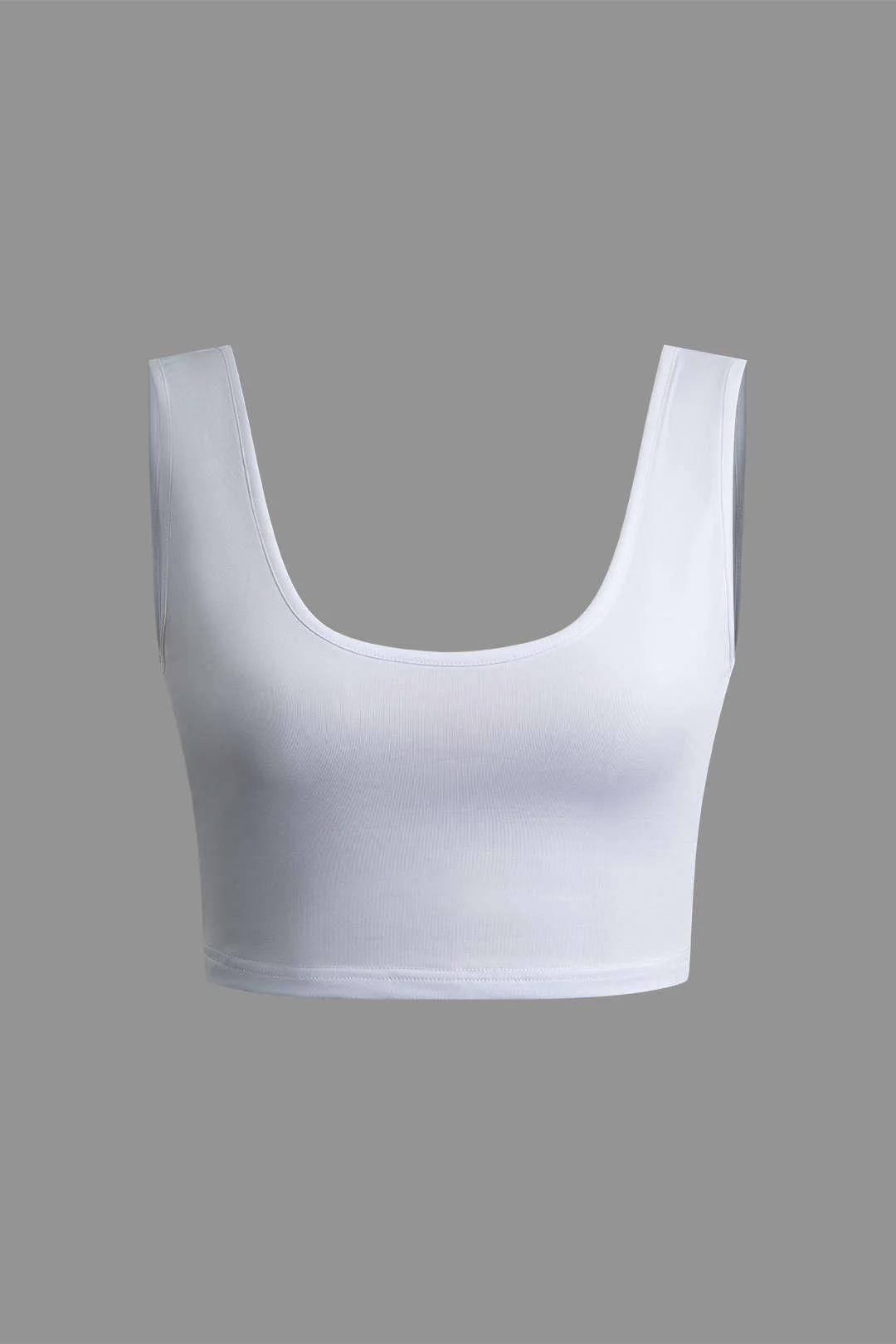 Solid Crop Tank Top and Zipper Pocket Ruched Skirt Combo