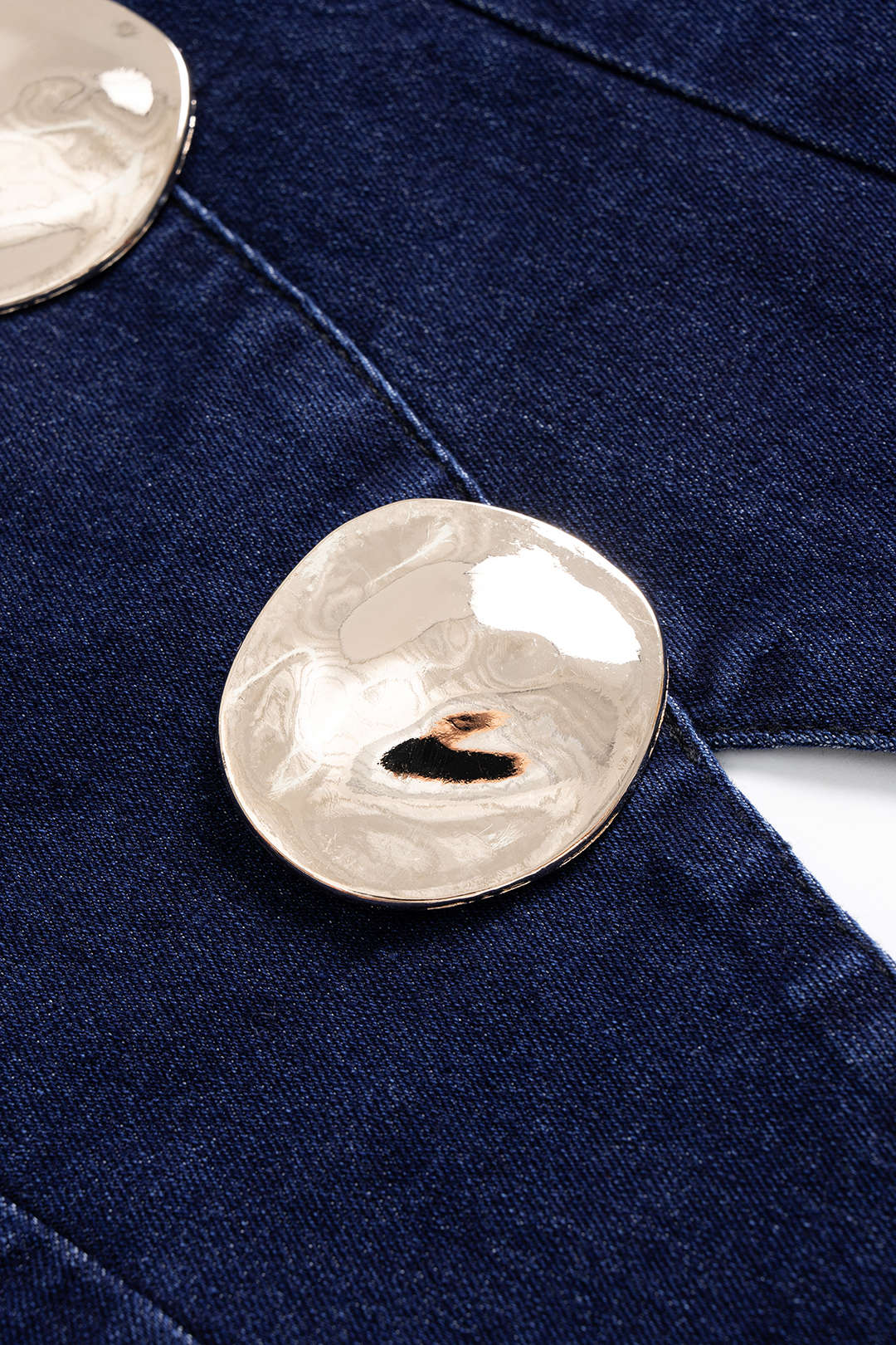 Denim Metallic Decor Tank Top And Zipper Jeans Suit