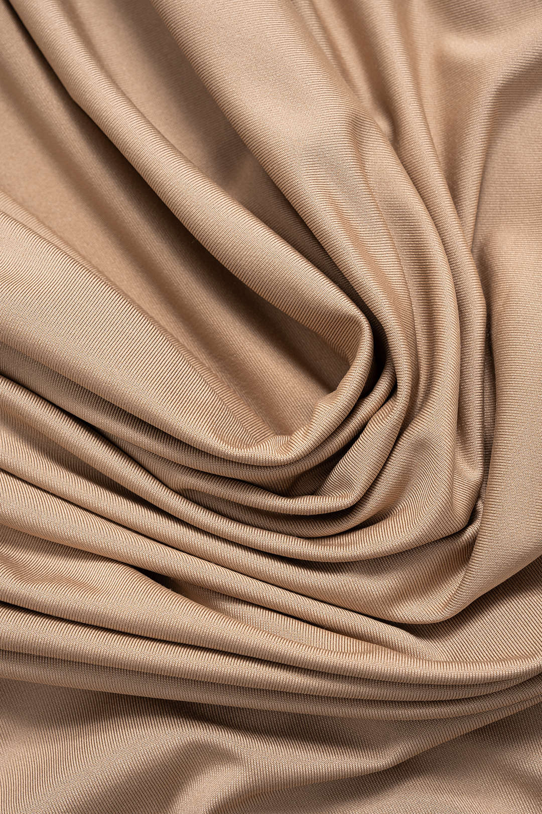 Ruched Draped Cowl Neck Long-Sleeve Top