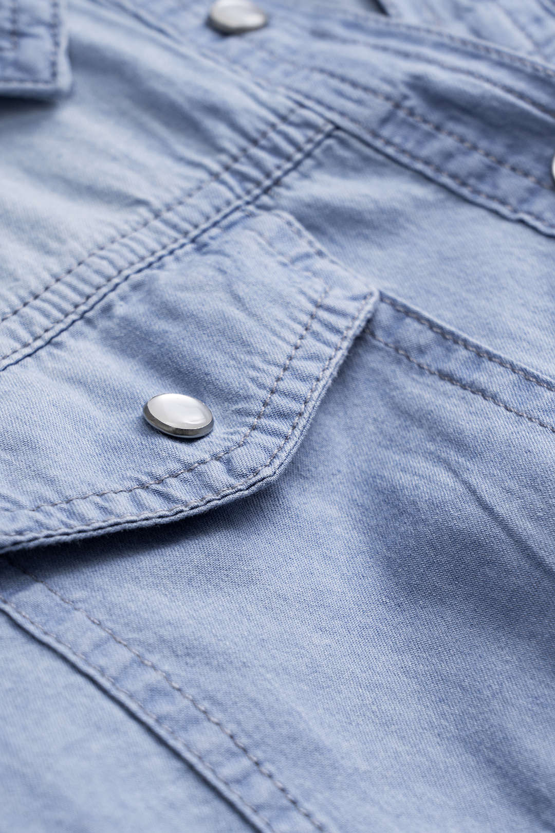 Denim Button Pocket Long Sleeve Shirt