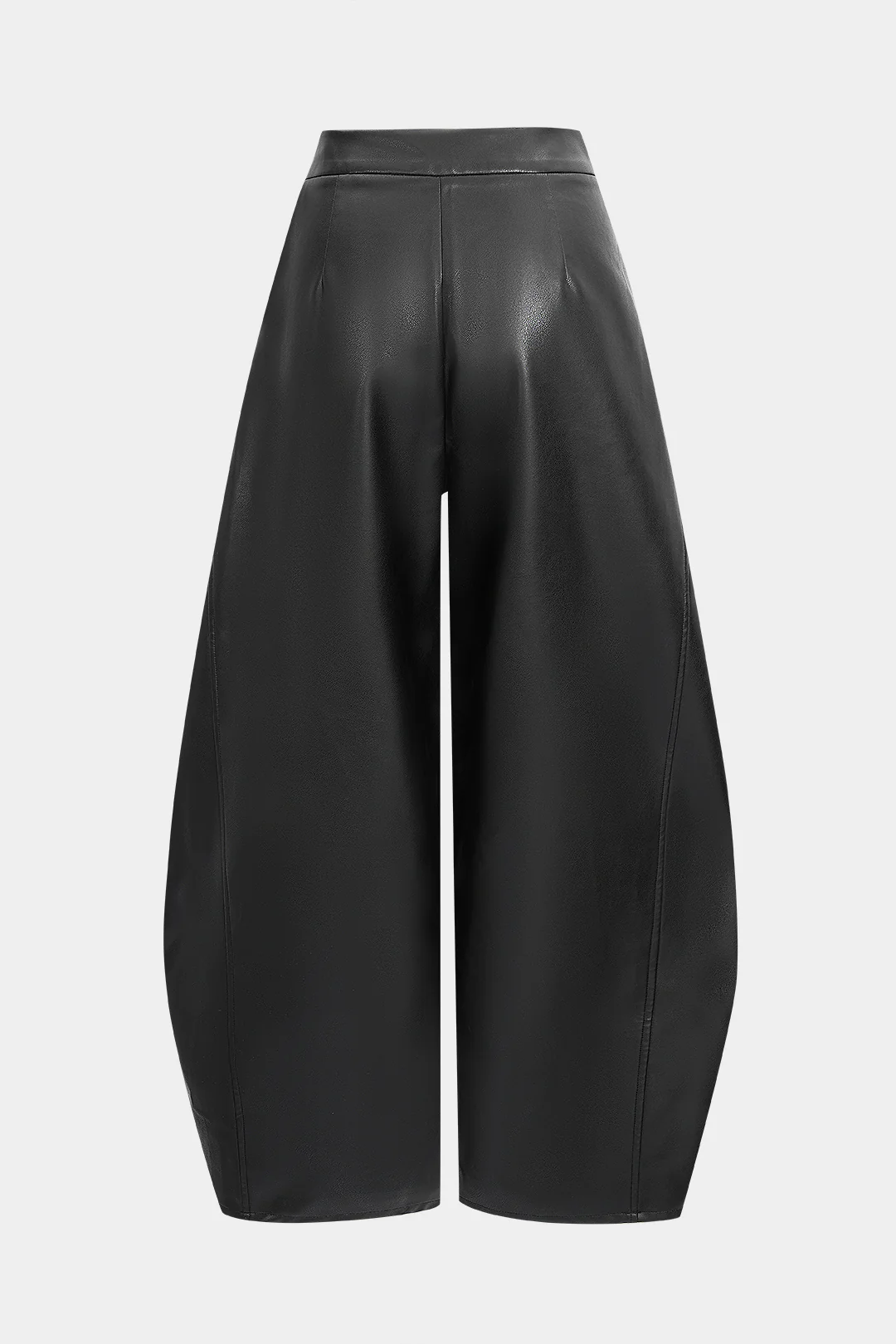 Faux Leather Metallic Zipper Hollow Out Ring Trousers