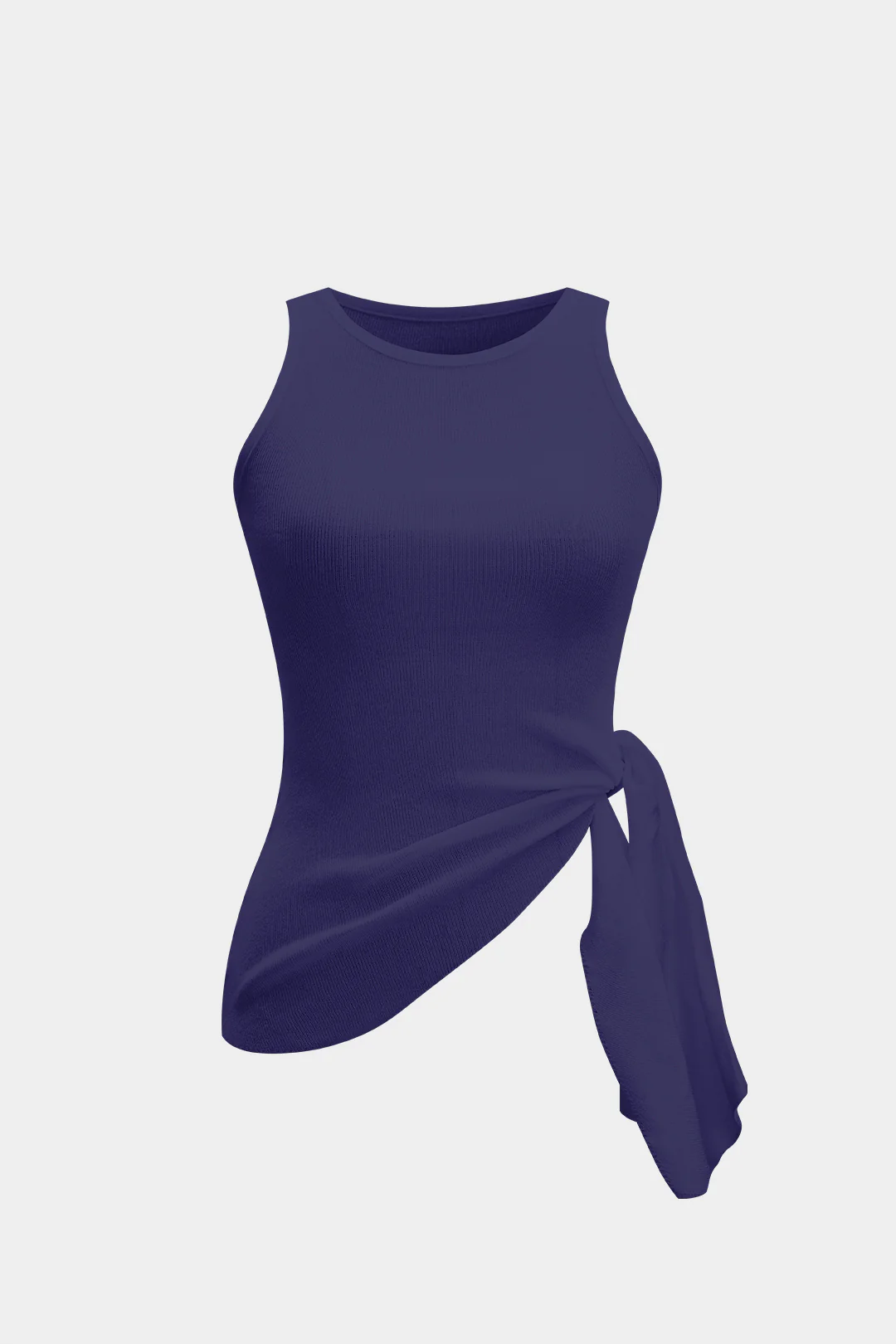 Ruched Asymmetric Sleeveless Tank Top